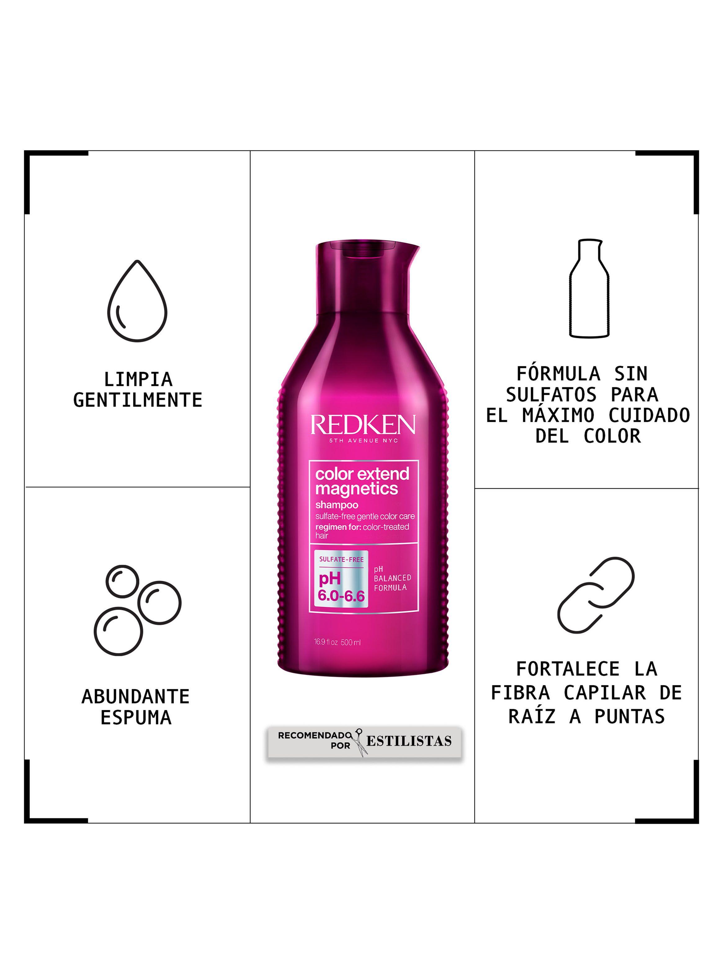 Set Color Extend Magnetics Protector del Color Shampoo 500 ml + 75ml + Acondicionador 50ml + Spray One United 30ml-3