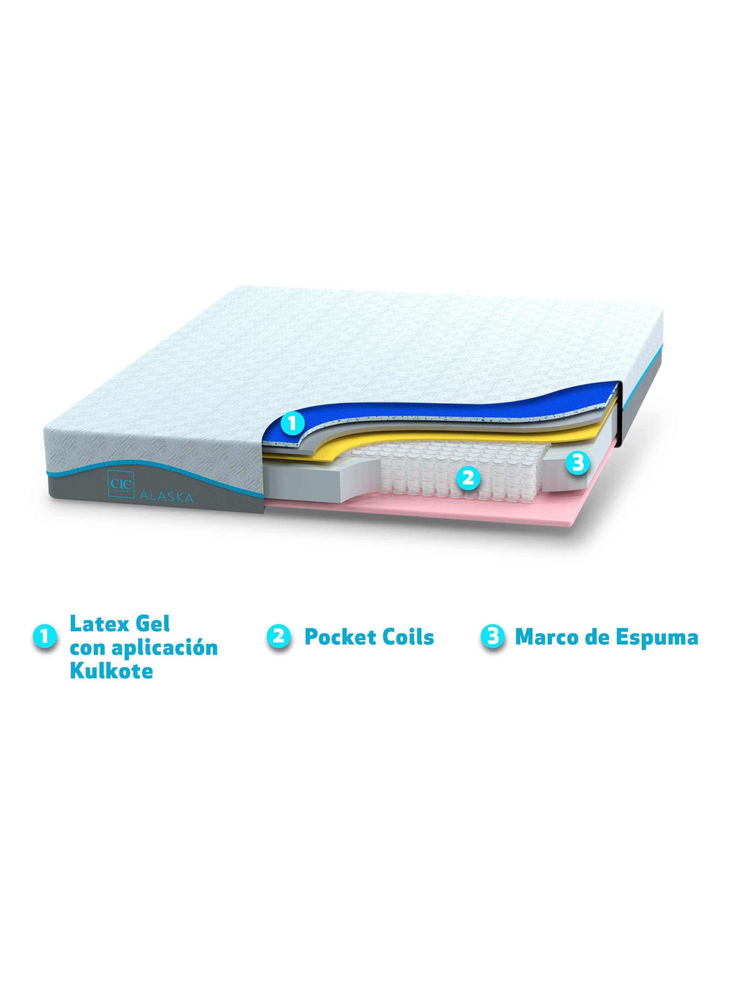 Cama Europea Alaska 2 Plazas Base Dividida Almohada-3