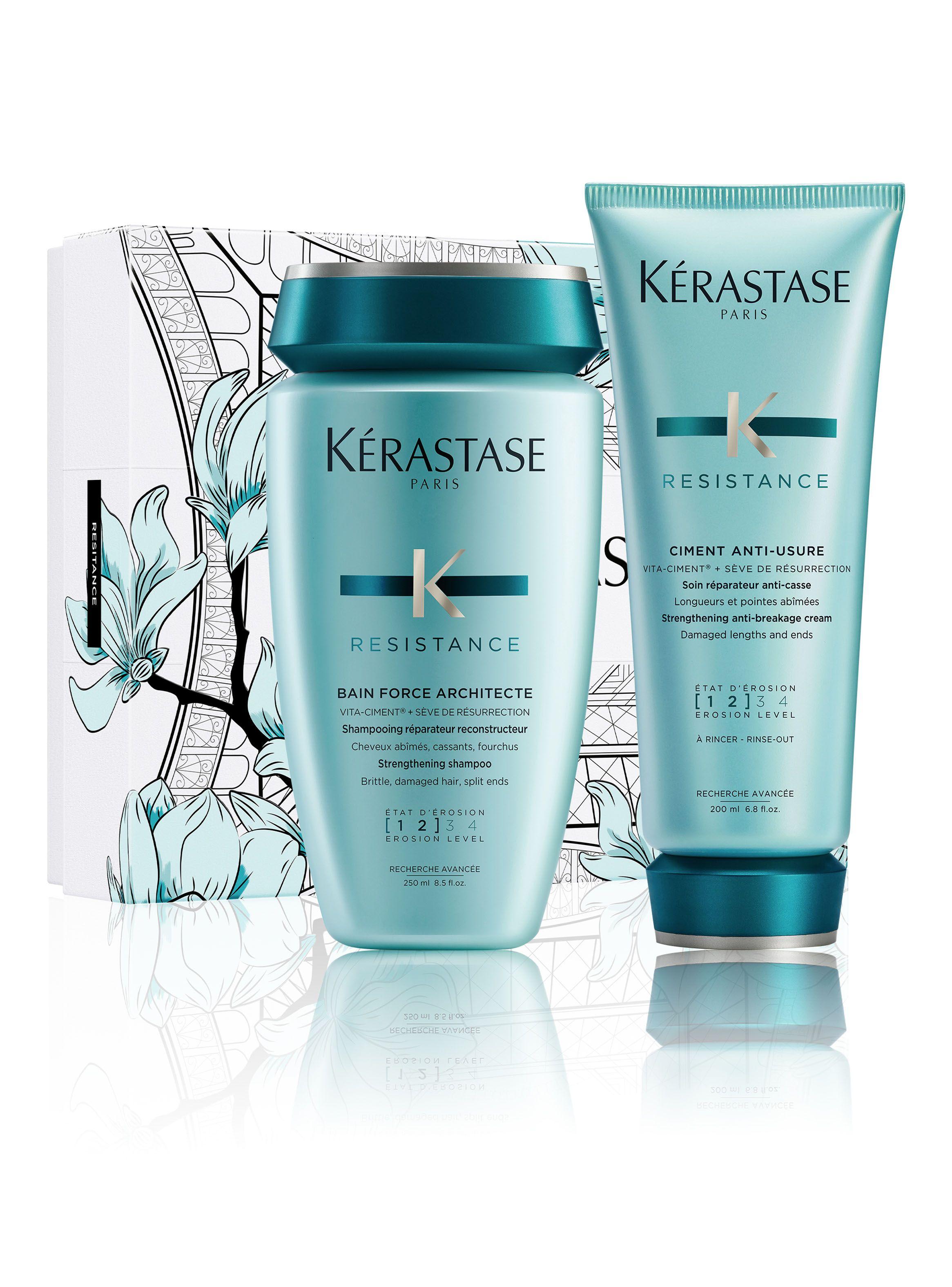 Set Cabello Debilitado Resistance Shampoo Bain Force Architecte 250 ml + Acondicionador Ciment Anti-usure 200 ml-0