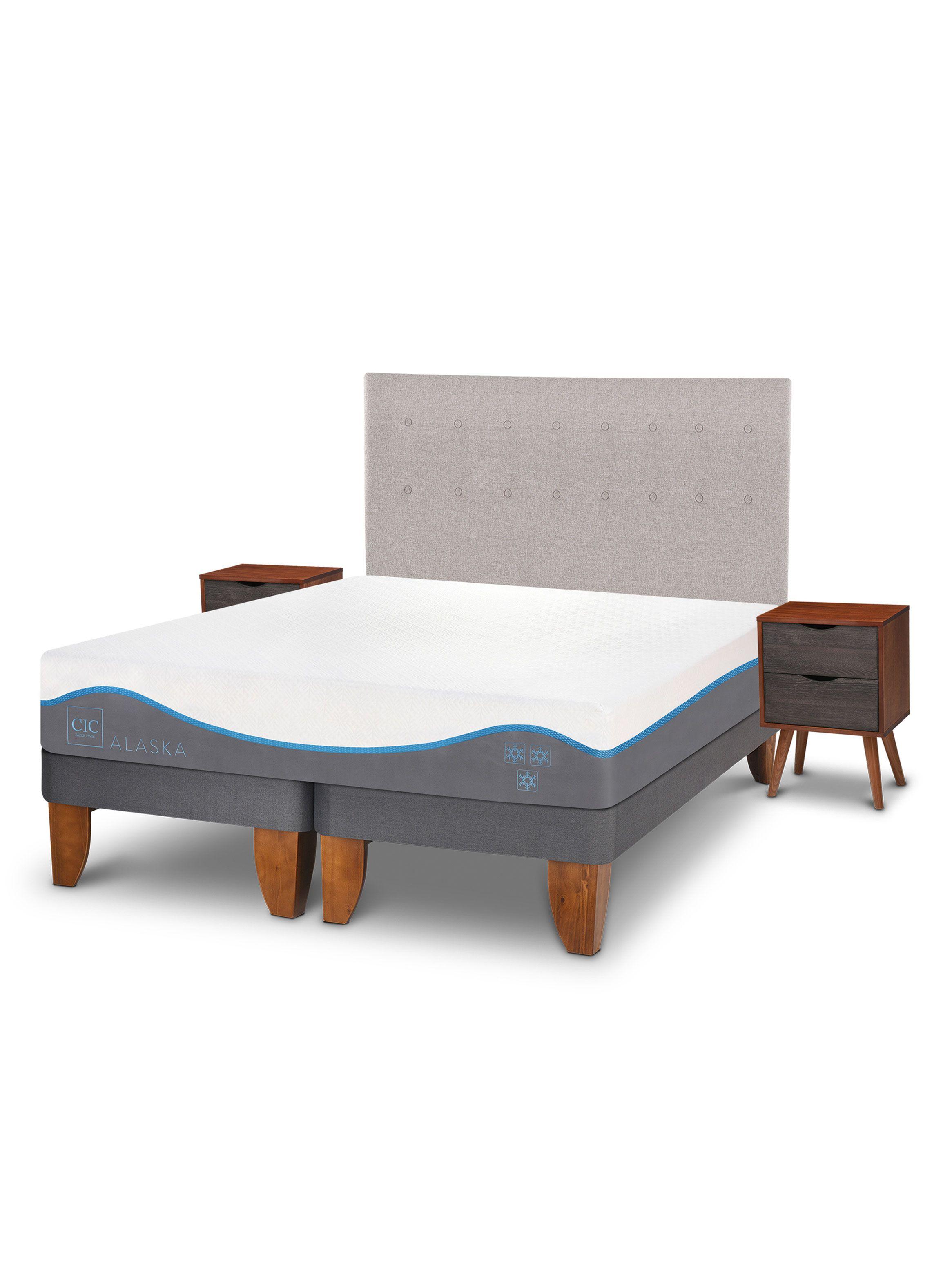 Cama Europea Alaska King + Set Muebles Tigris-2