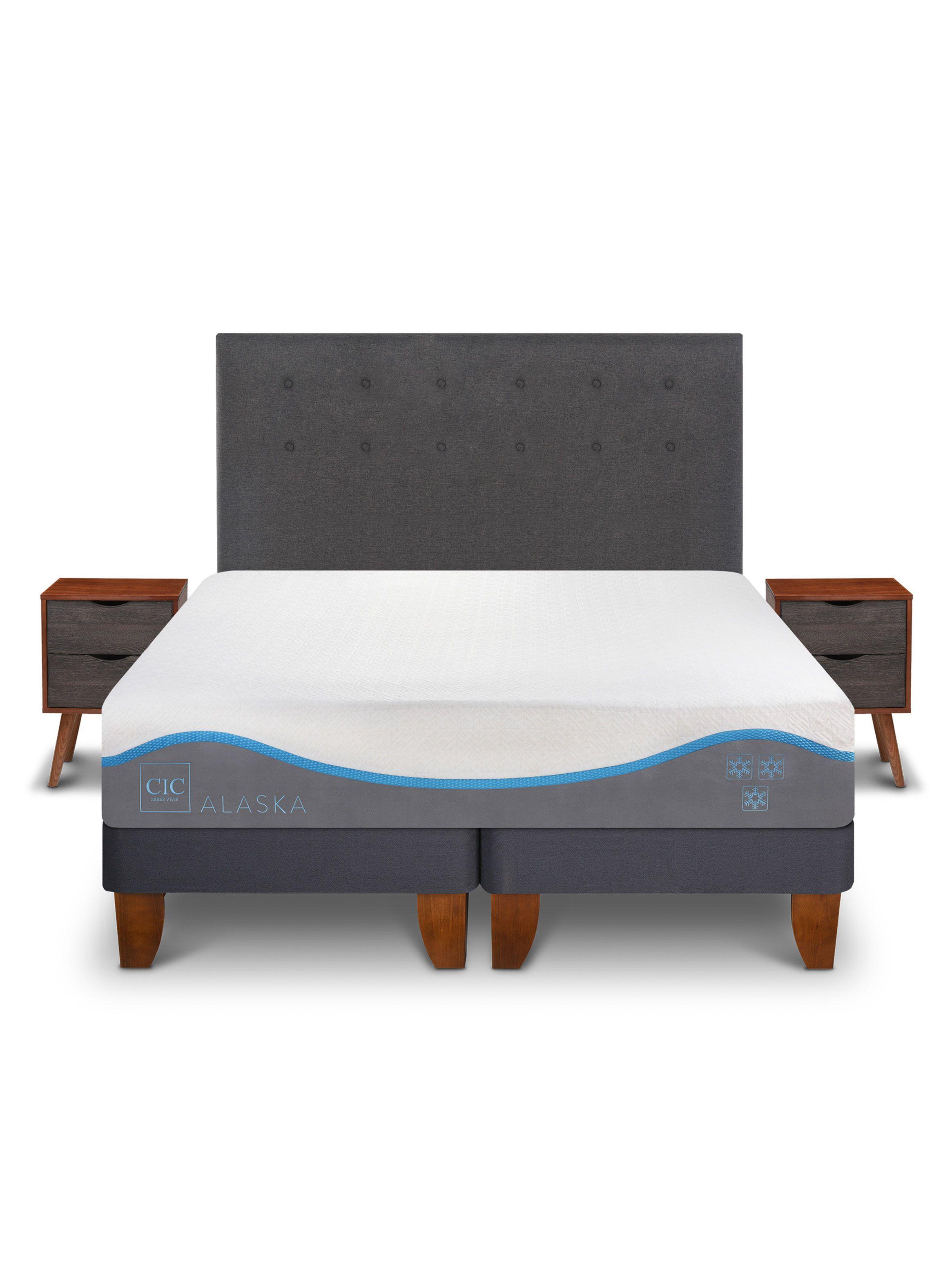 Cama Europea Alaska 2 Plazas Base Dividida + Respaldo Eufrates-2