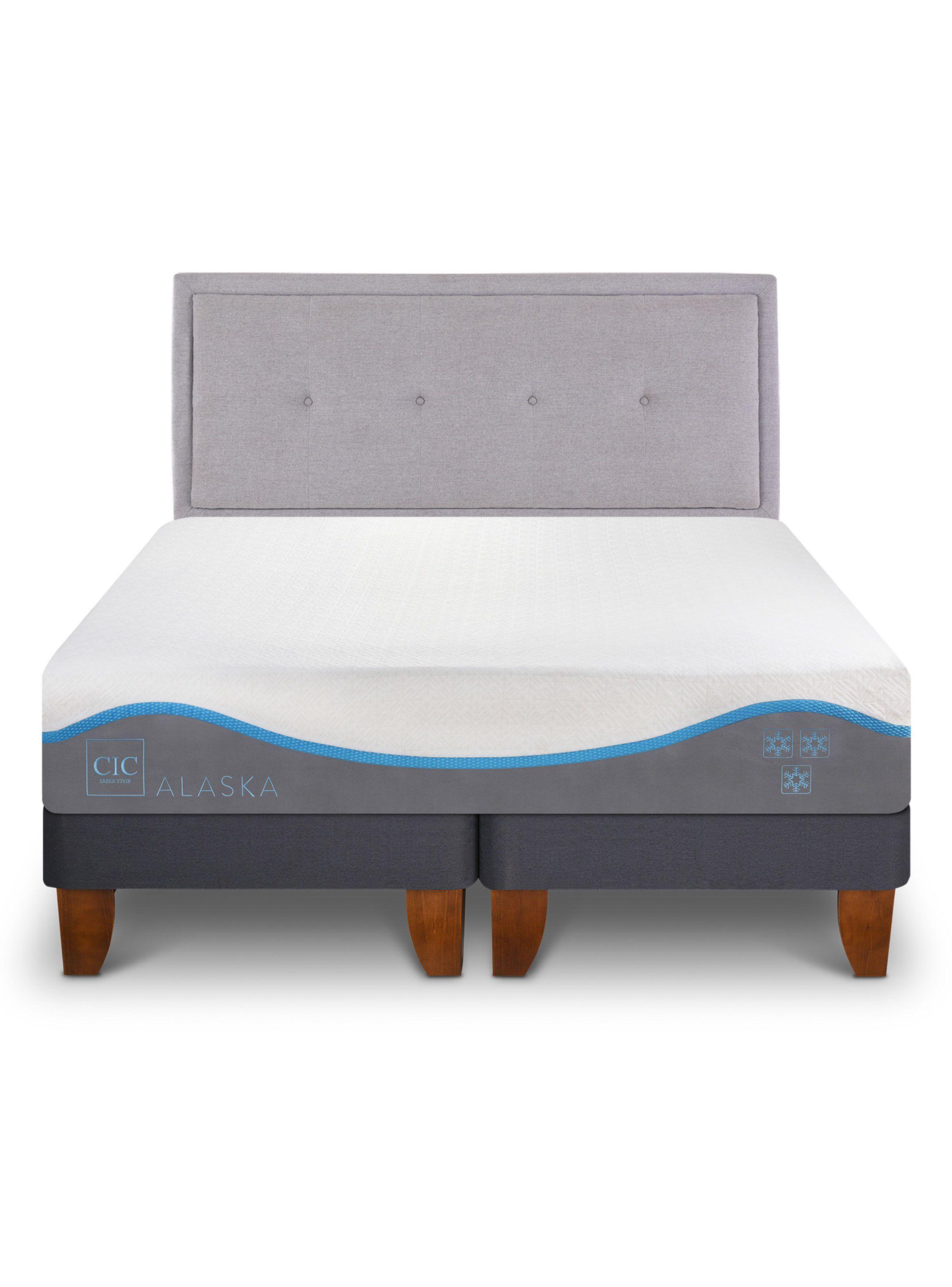 Cama Europea Alaska 2 Plazas Base Dividida + Respaldo Ganges-2