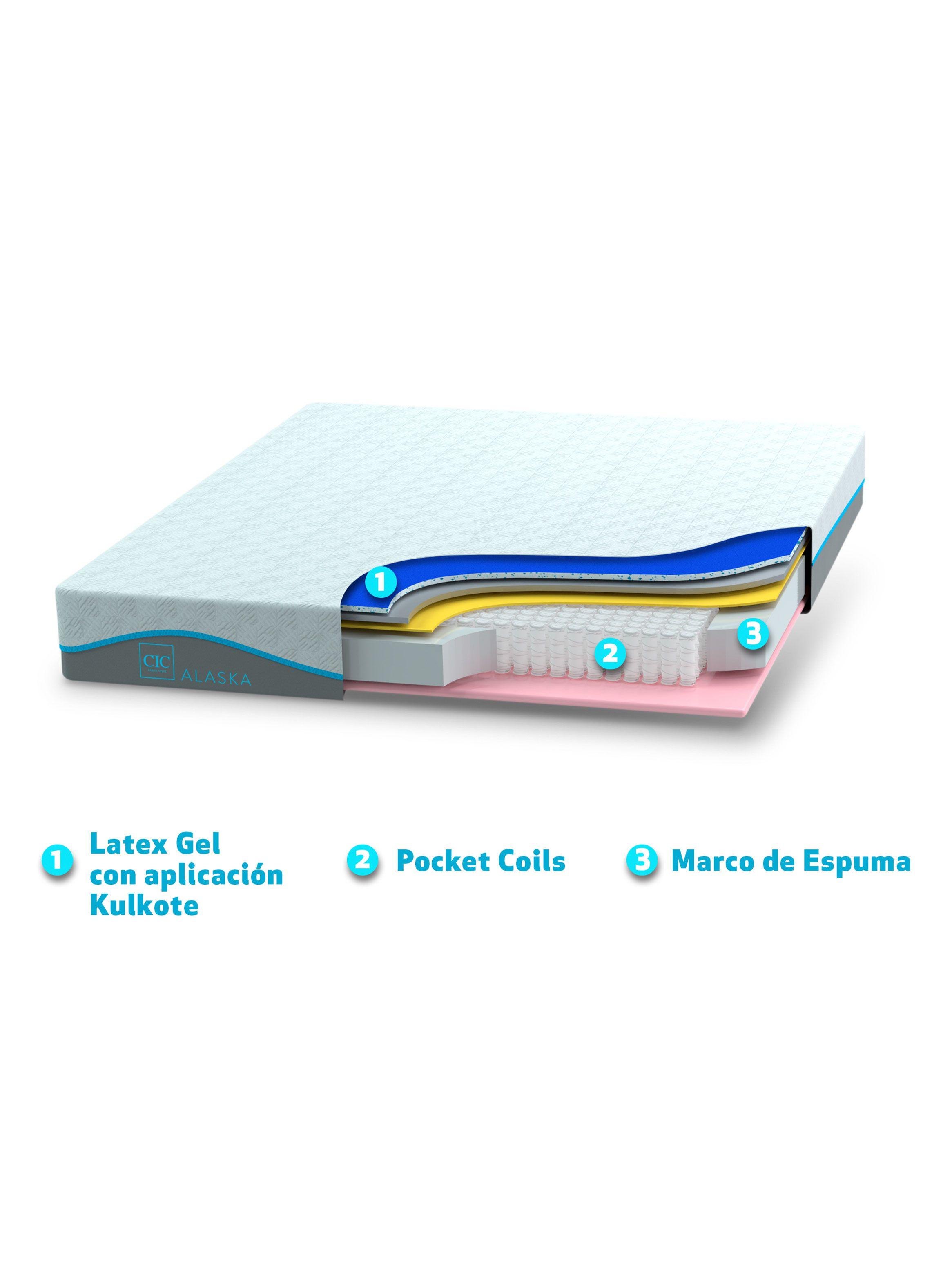 Cama Europea Alaska 2 Plazas Base Dividida + Respaldo Ganges-3
