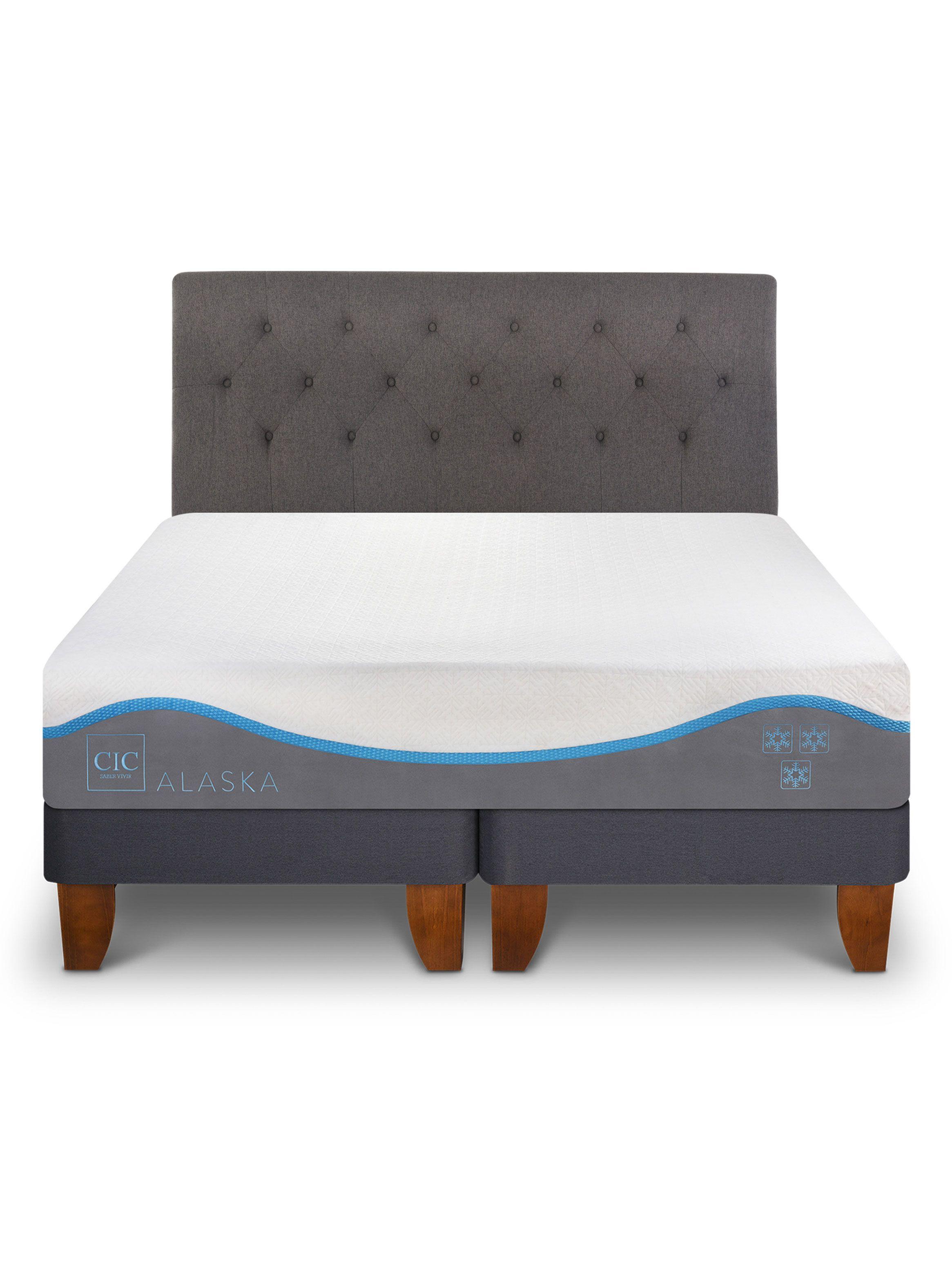 Cama Europea Alaska 2 Plazas Base Dividida + Respaldo Kavery-2