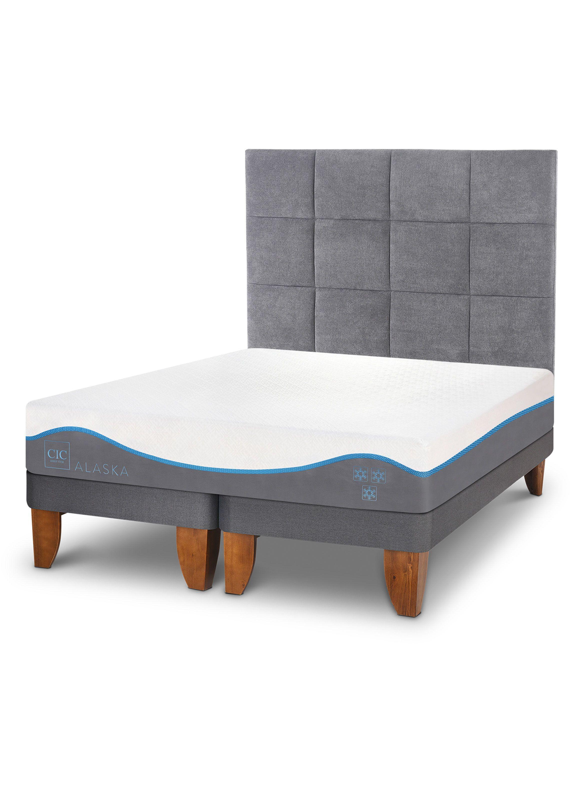 Cama Europea Alaska 2 Plazas Base Dividida + Respaldo Tamesis-2