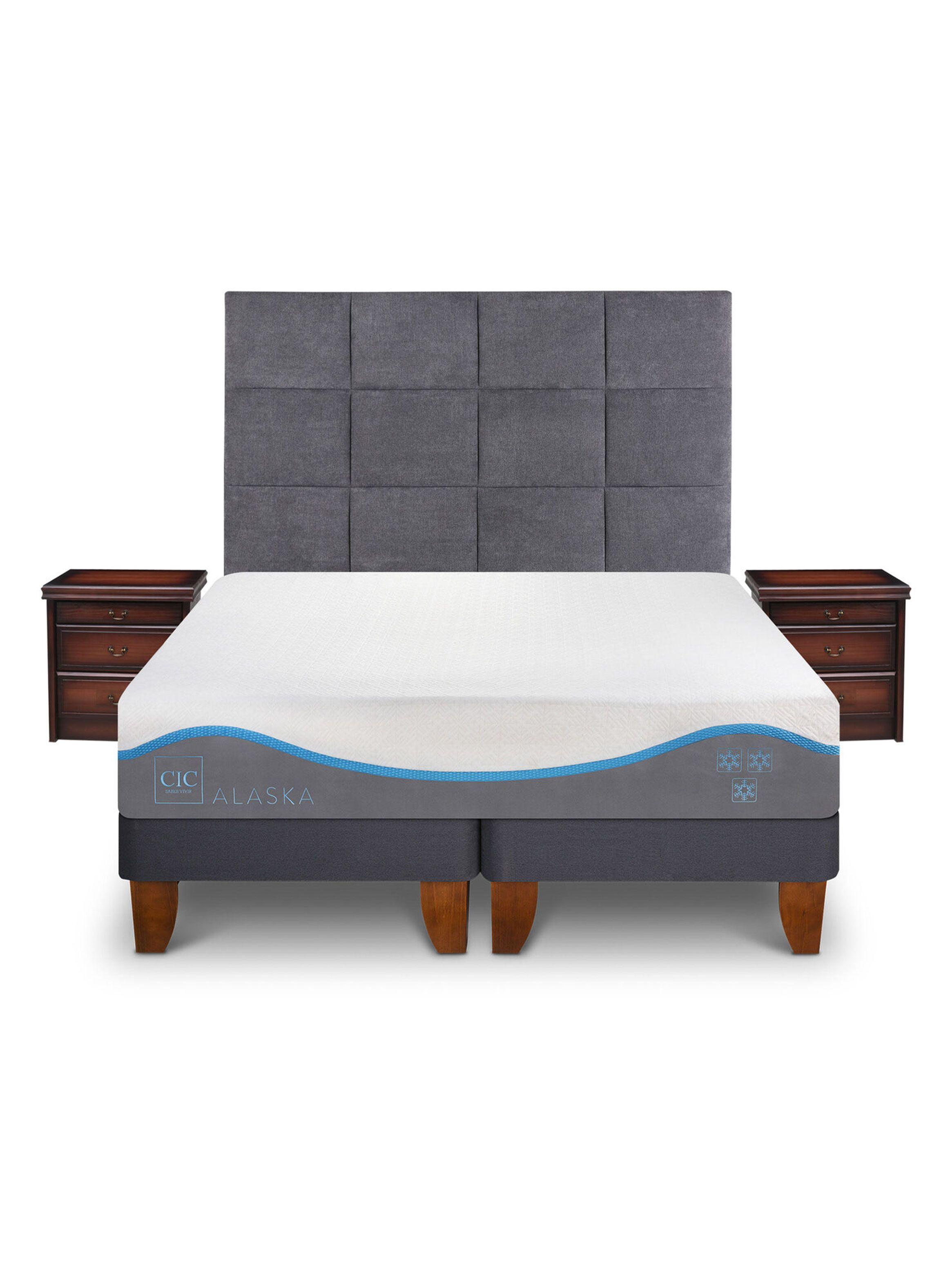Cama Europea Alaska 2 Plazas Base Dividida + Set Muebles Tamesis-2