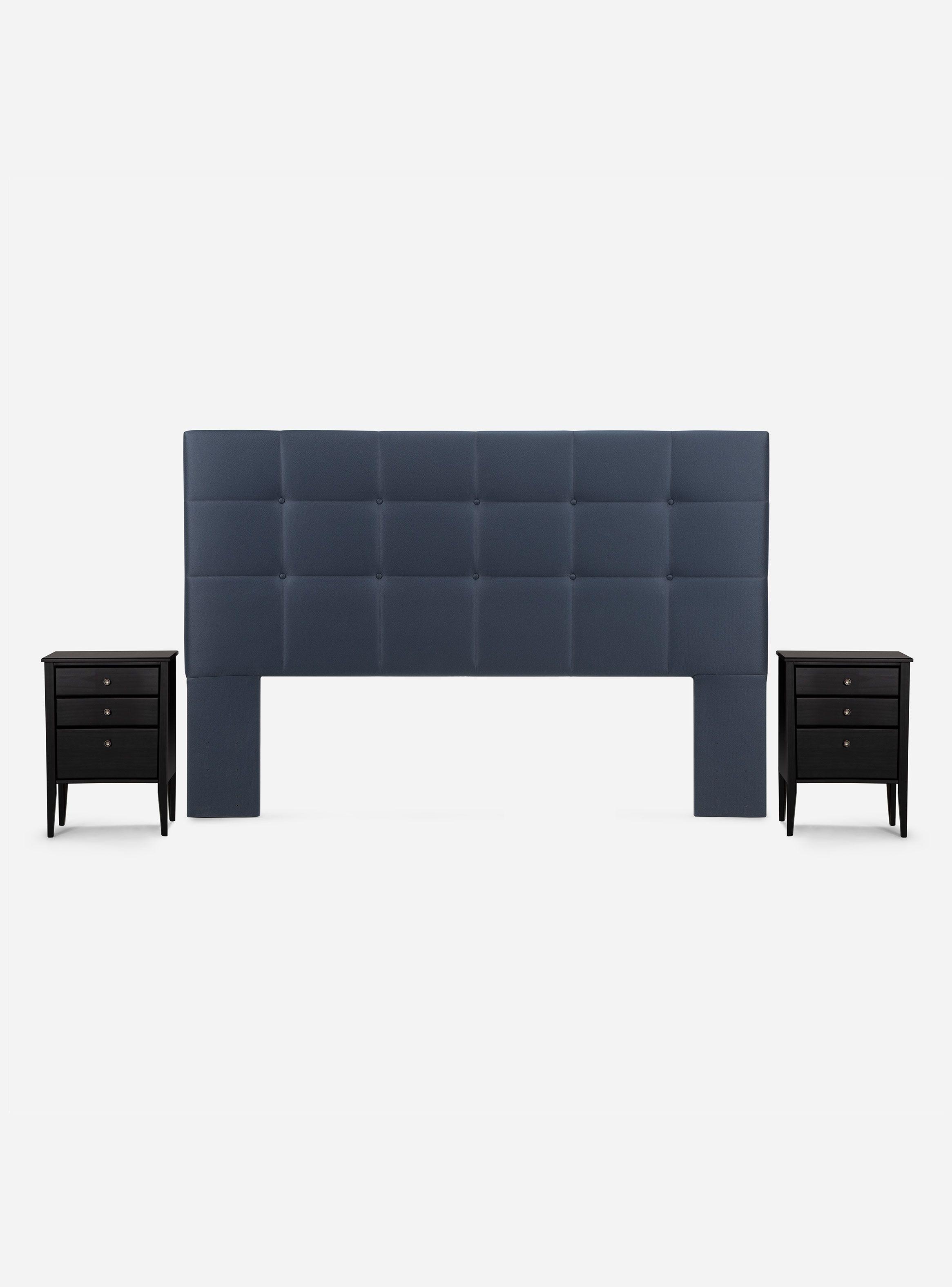 Cama Europea Autonomy King + Respaldo + 2 Veladores-2