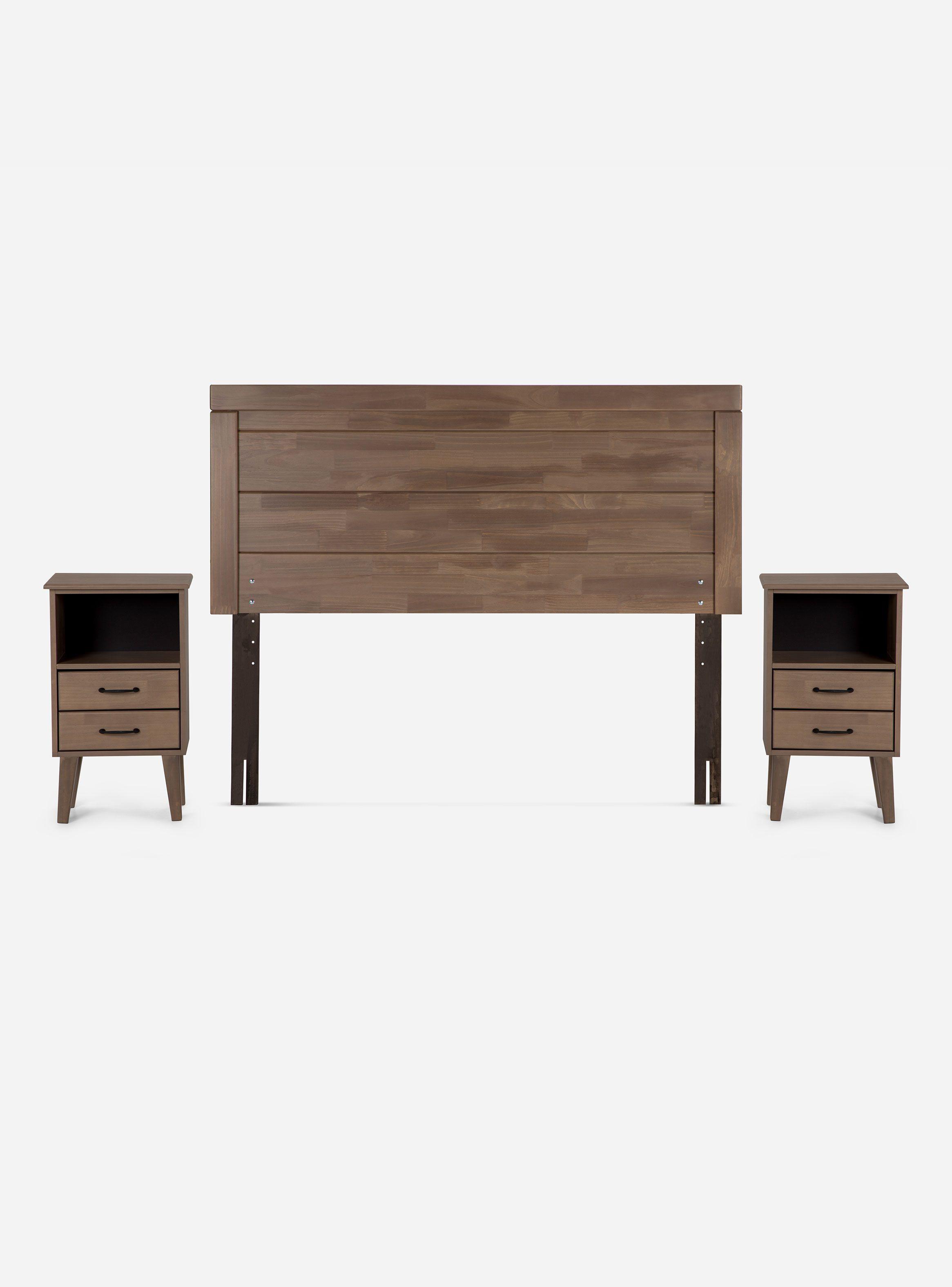 Cama Europea Indie 2 Plazas + Set Muebles Sicillia-2