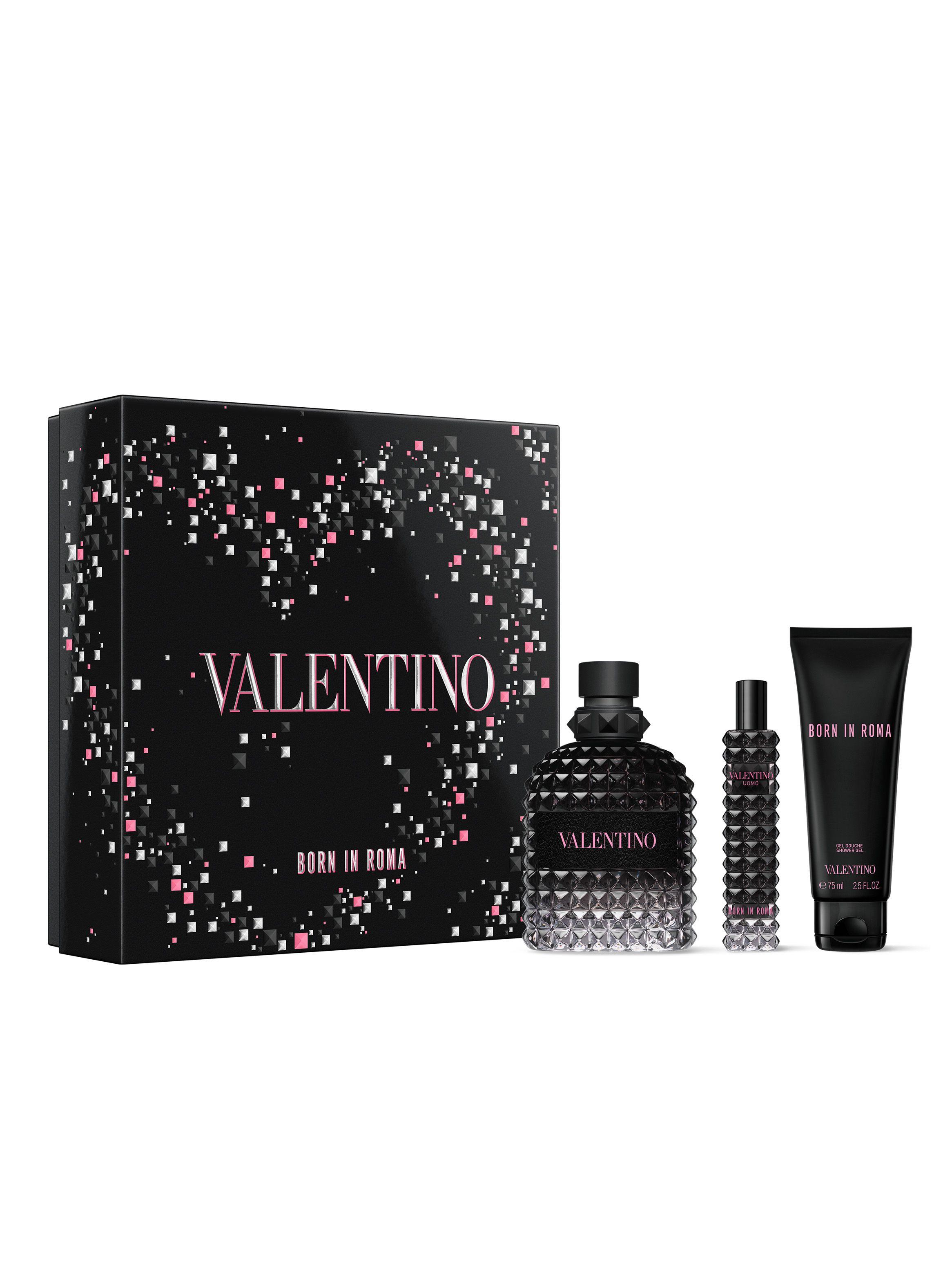 Set Perfume Valentino Born in Roma Uomo EDT Hombre 100 ml + EDT 15 ml + Shower Gel 75 ml-1