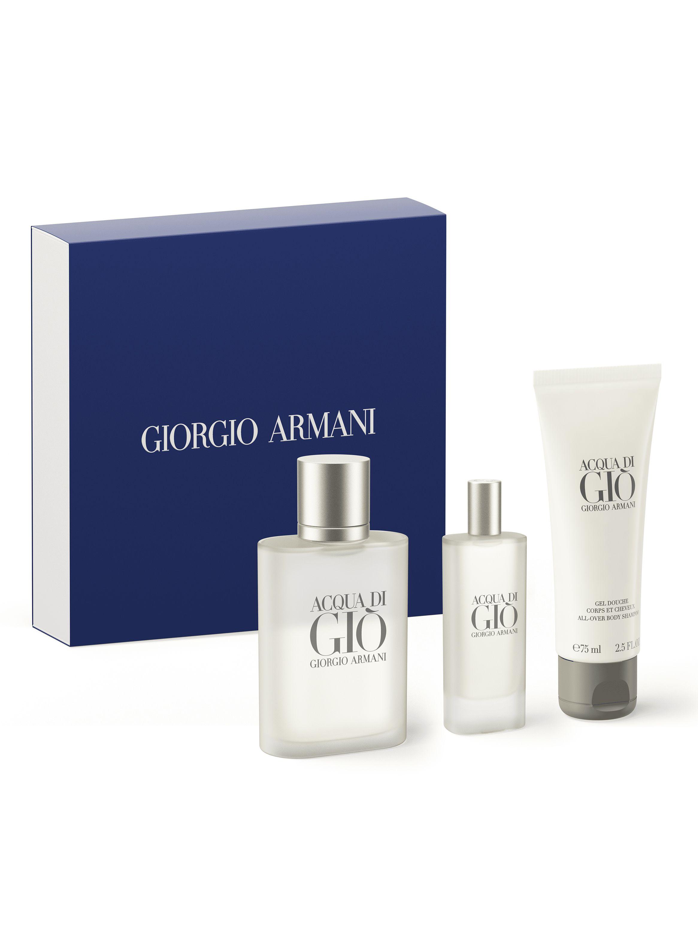 Set Perfumes Acqua Di Gio EDT Hombre 100 ml + EDT 15 ml + Shower Gel 75 ml-1