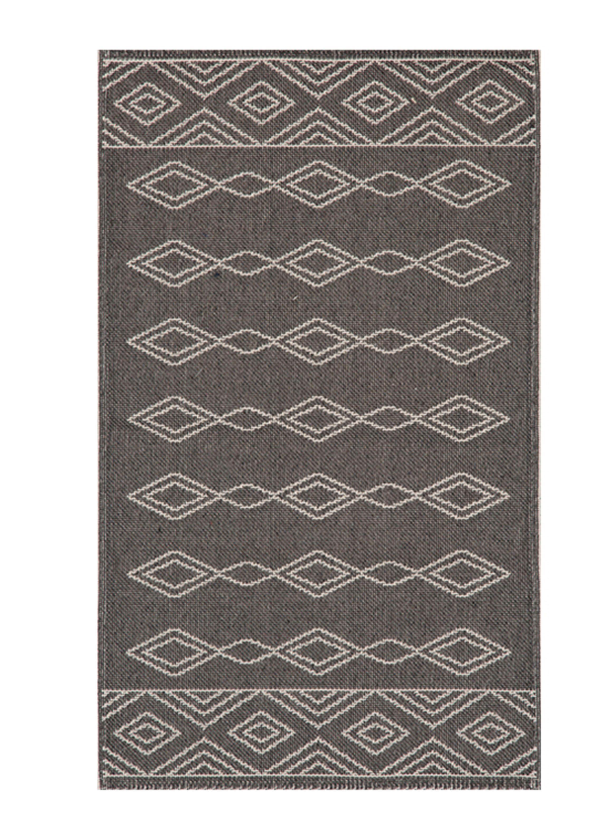 Alfombra Cotton Kali 160 x 230 cm Gris Oscuro-0