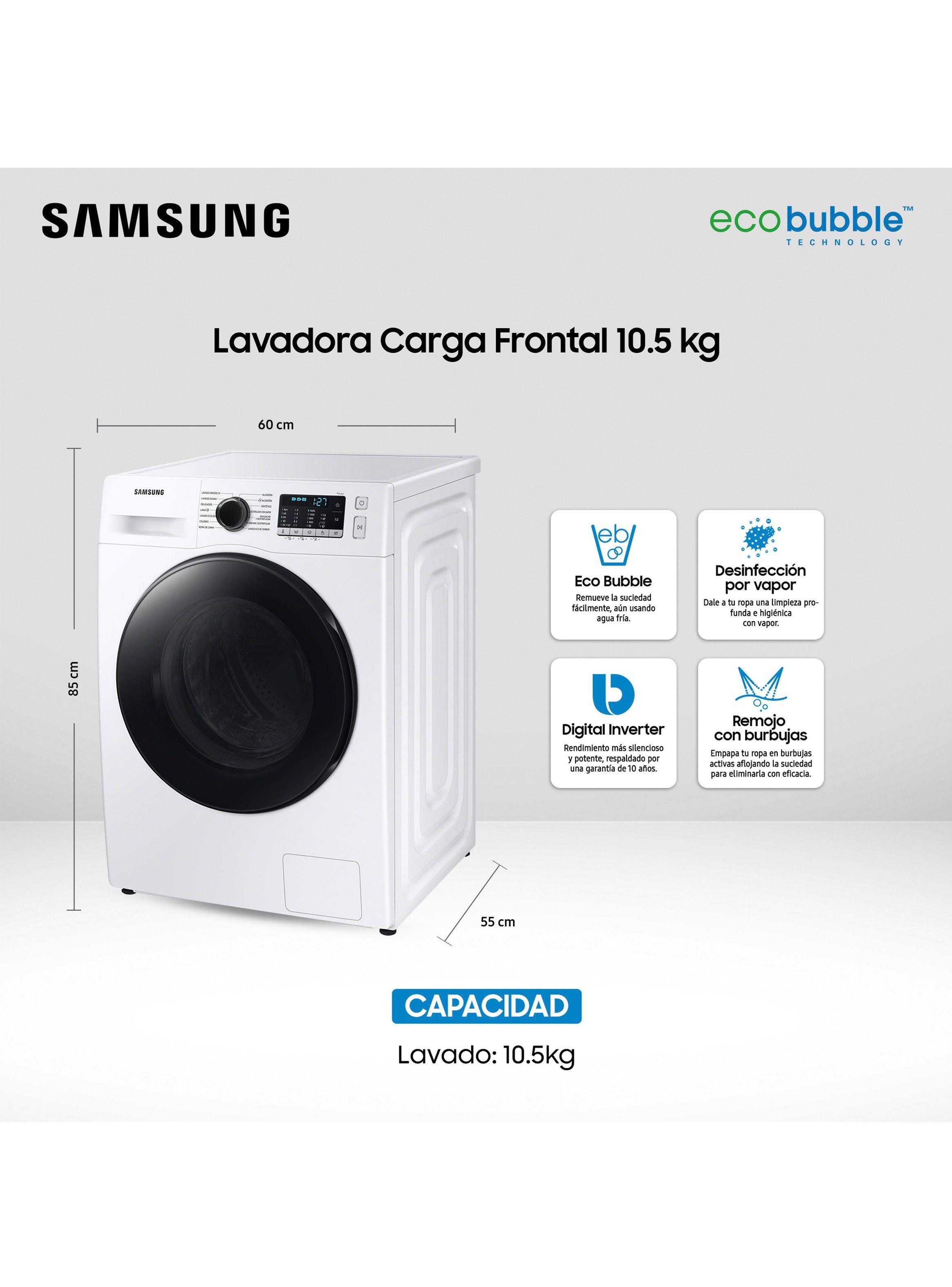 Lavadora de Carga Frontal 10.5 kg con Eco Bubble WW10TA046BE/ZS-1