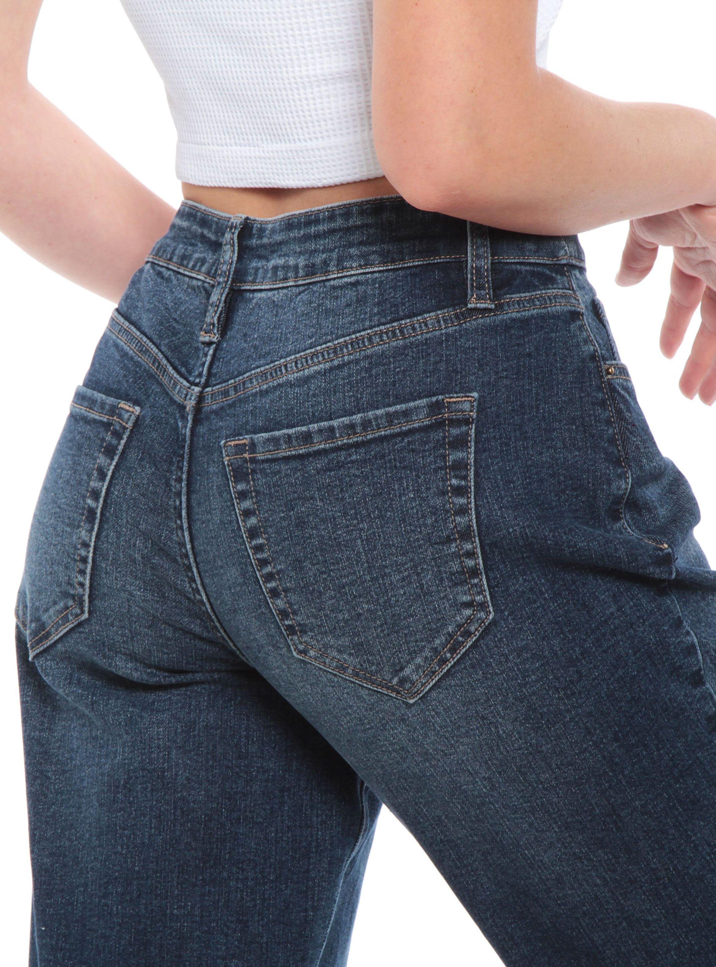 Jeans Crop Pretina 1 Botón Cropped-2
