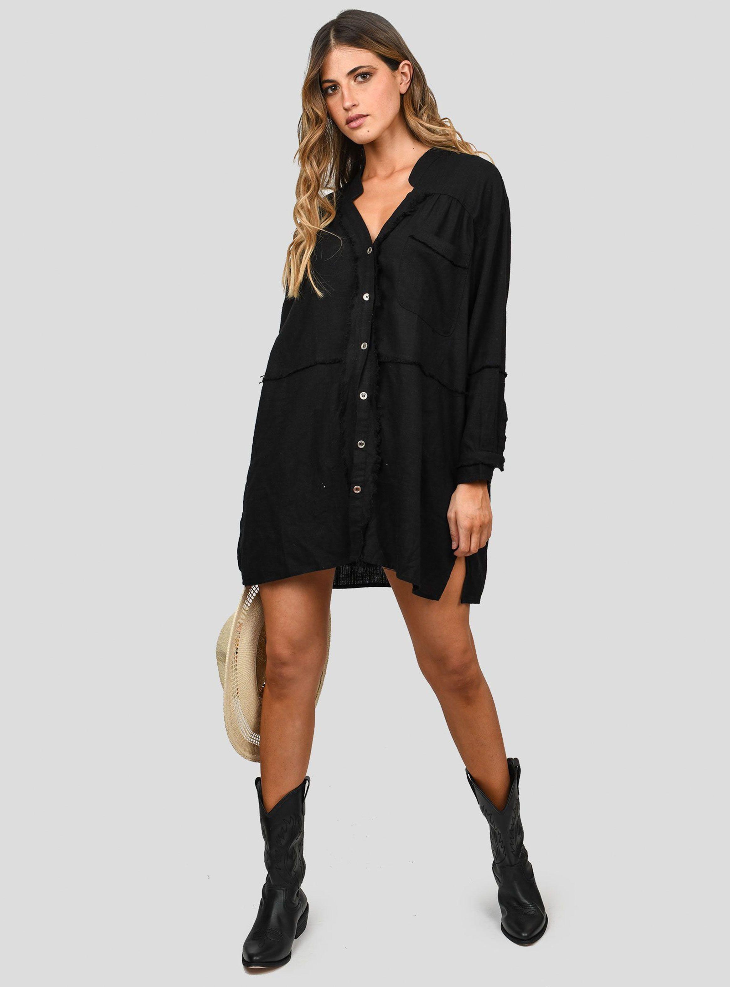 Blusa Oversized Pura Negra-3