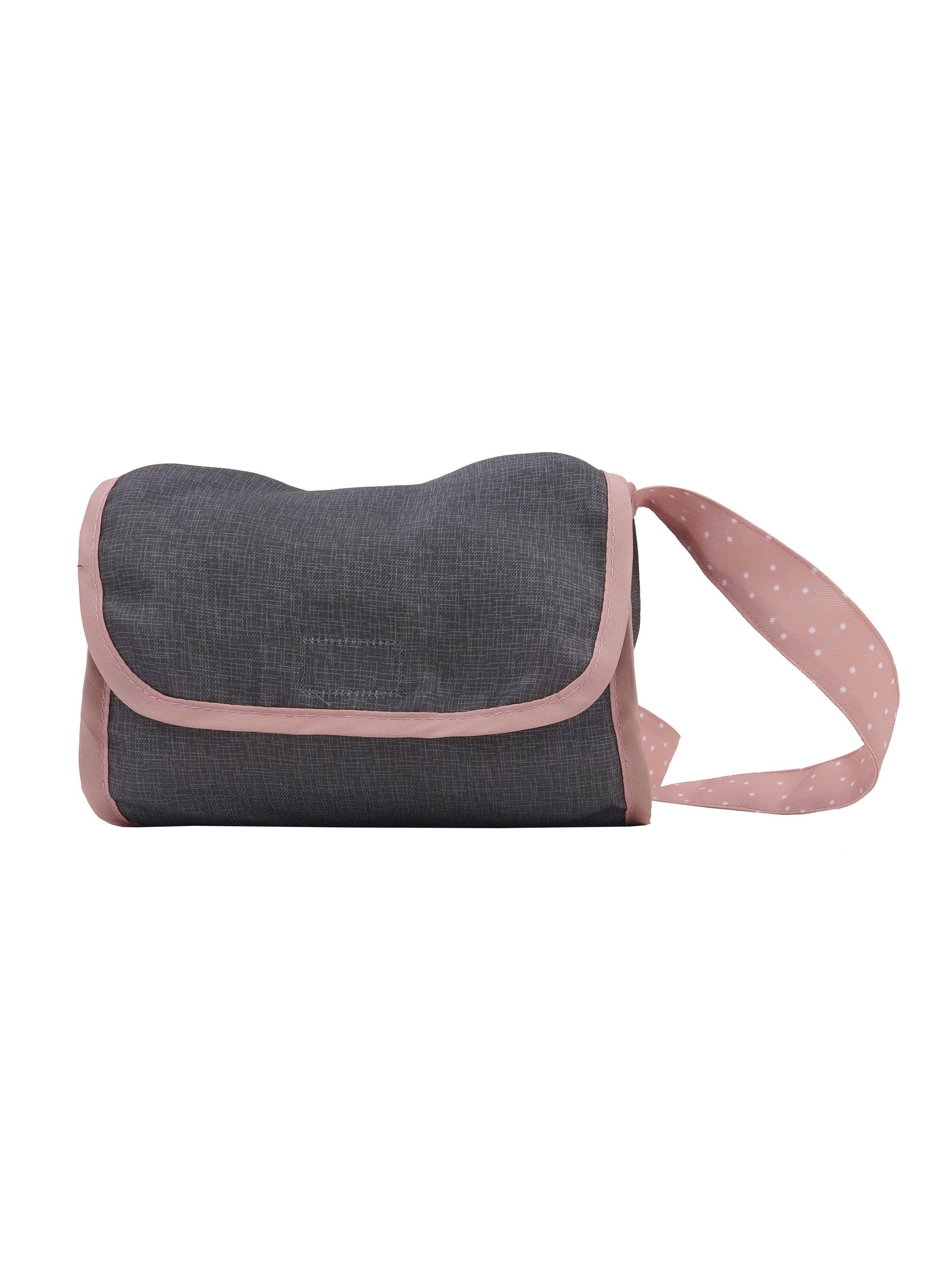 Coche Cuna para Muñeca Little Swan Gris Rosa-1