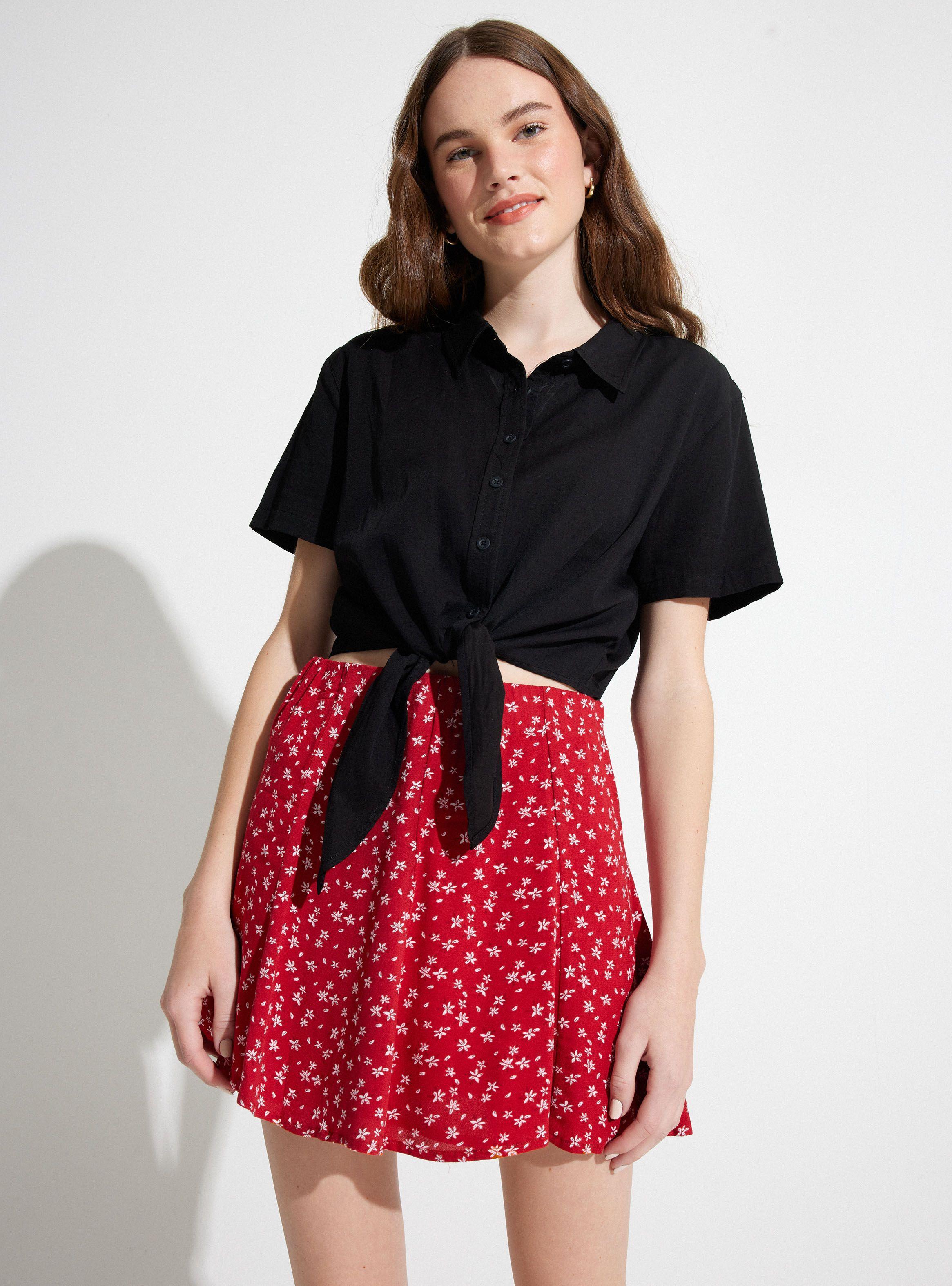 Mini Falda Estampada Vuelos-0