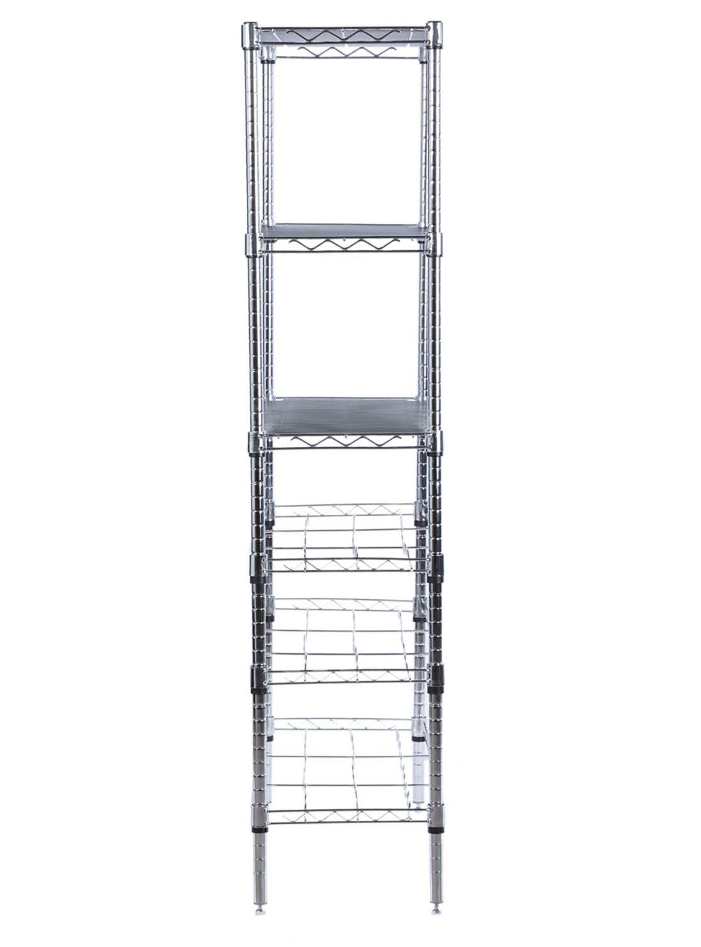 Rack Acero Cromado 27 Botellas Vino 36 x 91 x 160 cm-3