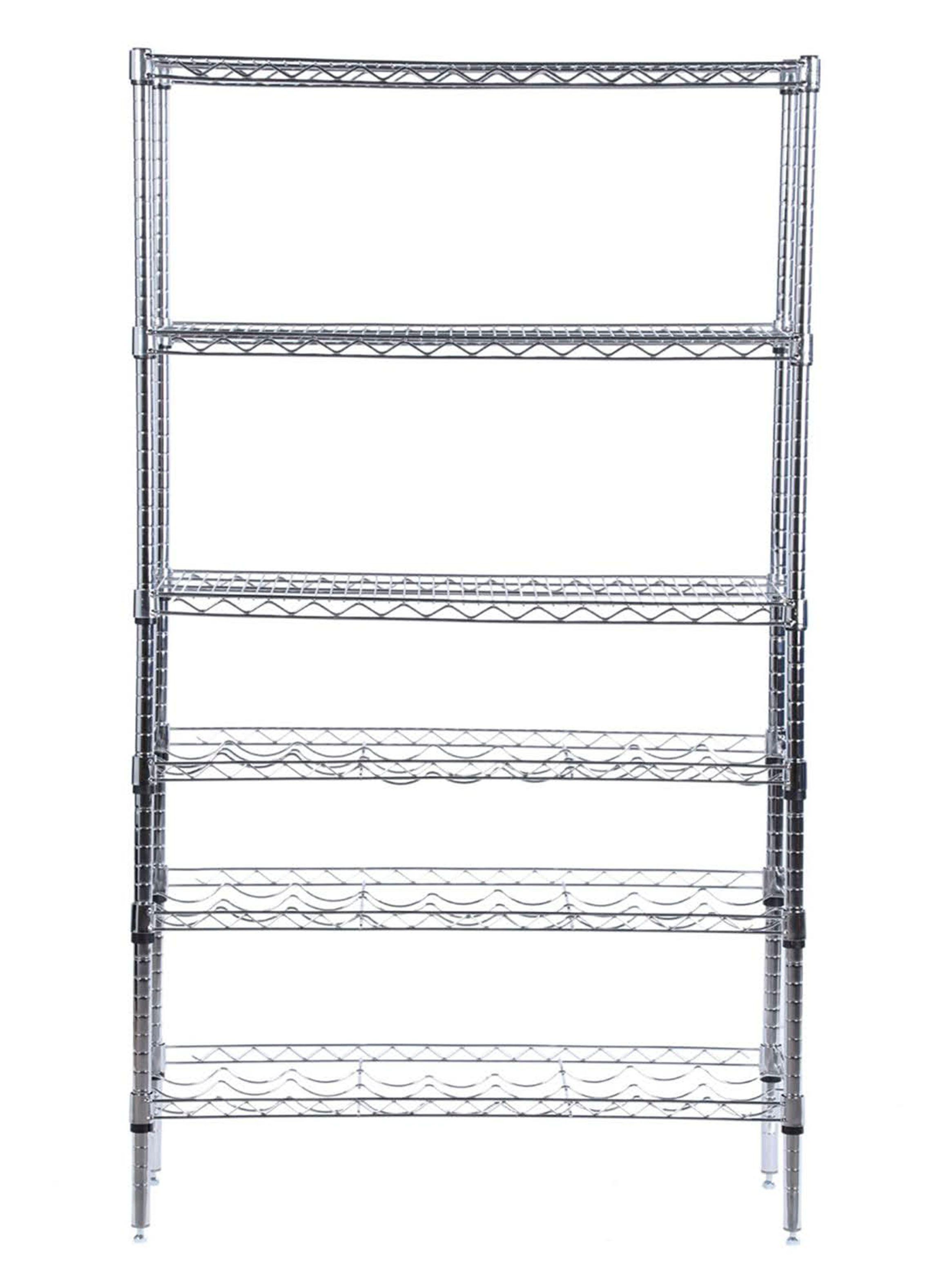 Rack Acero Cromado 27 Botellas Vino 36 x 91 x 160 cm-2