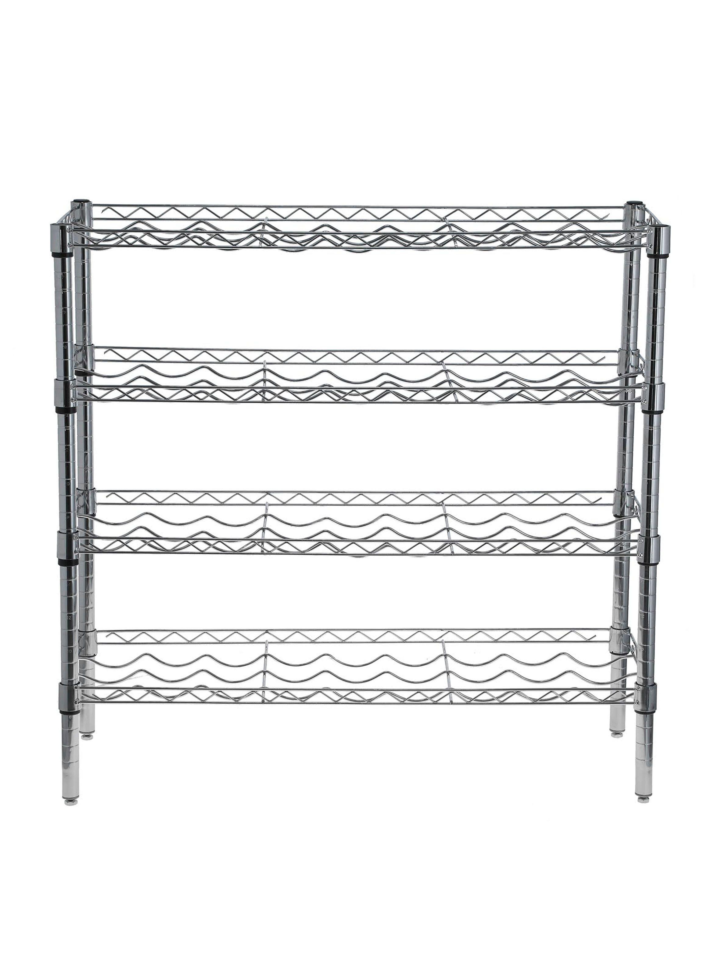 Rack Acero Cromado 36 Botellas Vino 35 x 90 x 84 cm-2