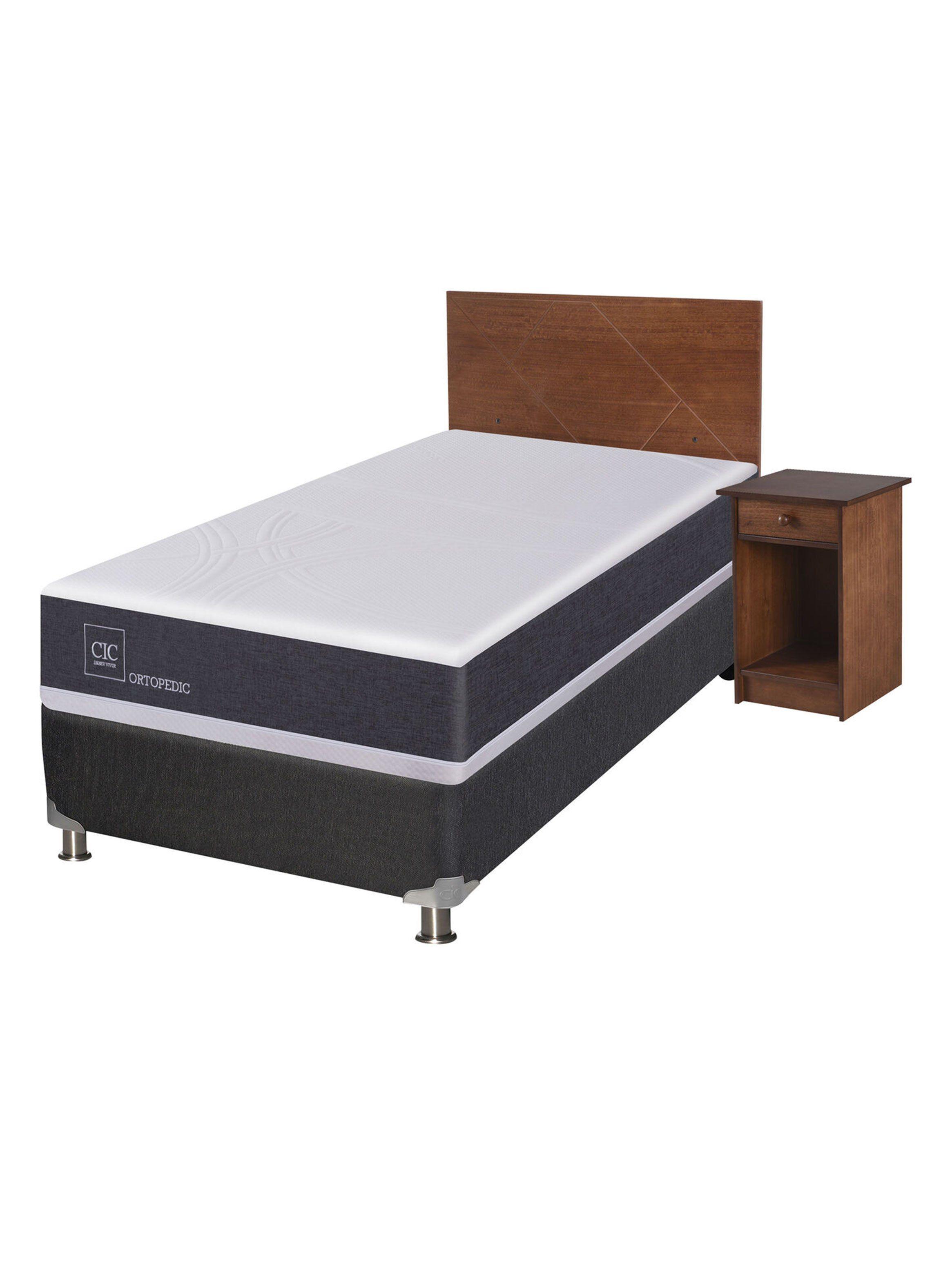 Box Spring New Ortopedic B5 Black 1 Plaza + Set New Villarrica Sin Textil-0