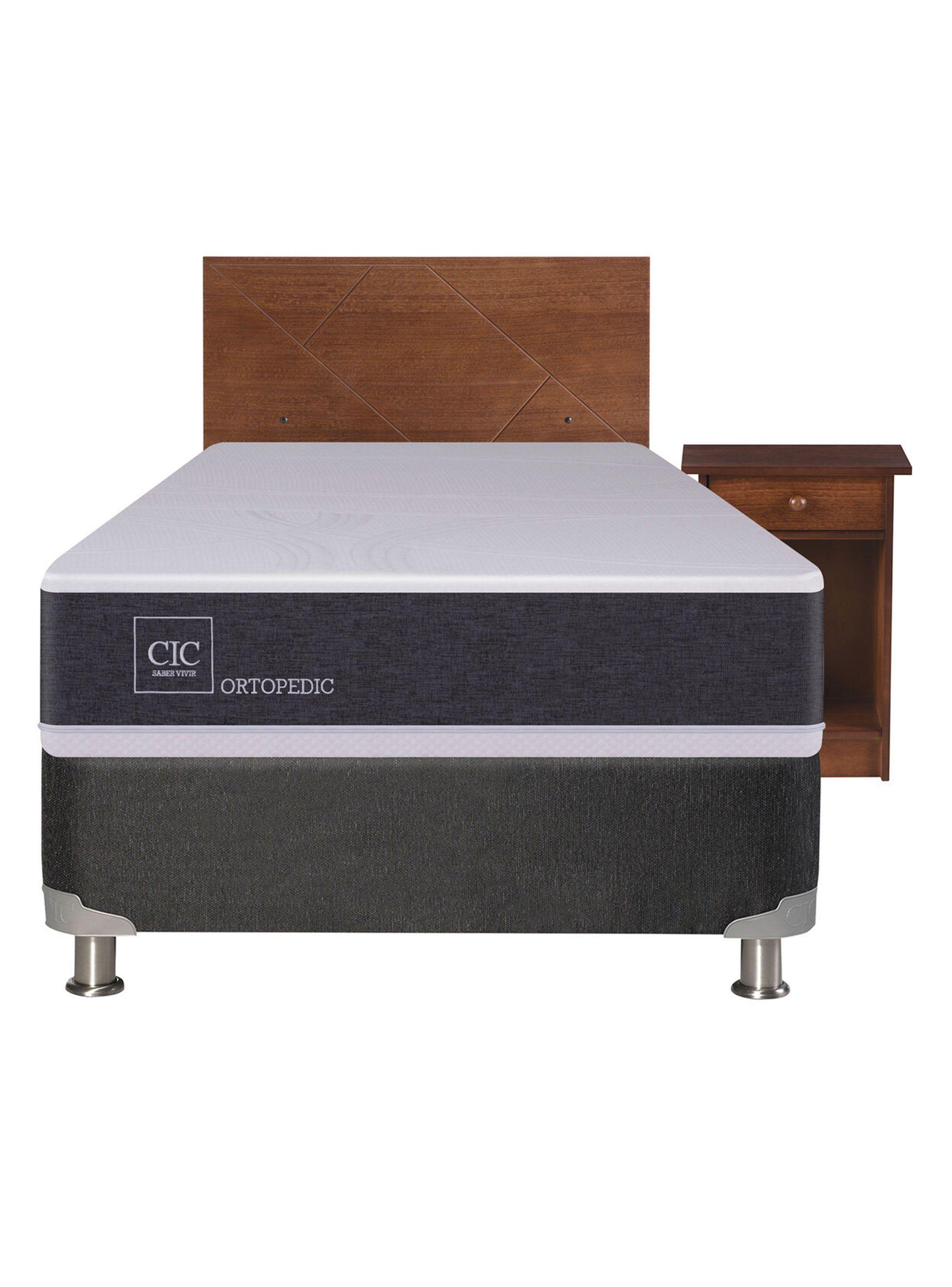 Box Spring New Ortopedic B5 Black 1 Plaza + Set New Villarrica Sin Textil-1