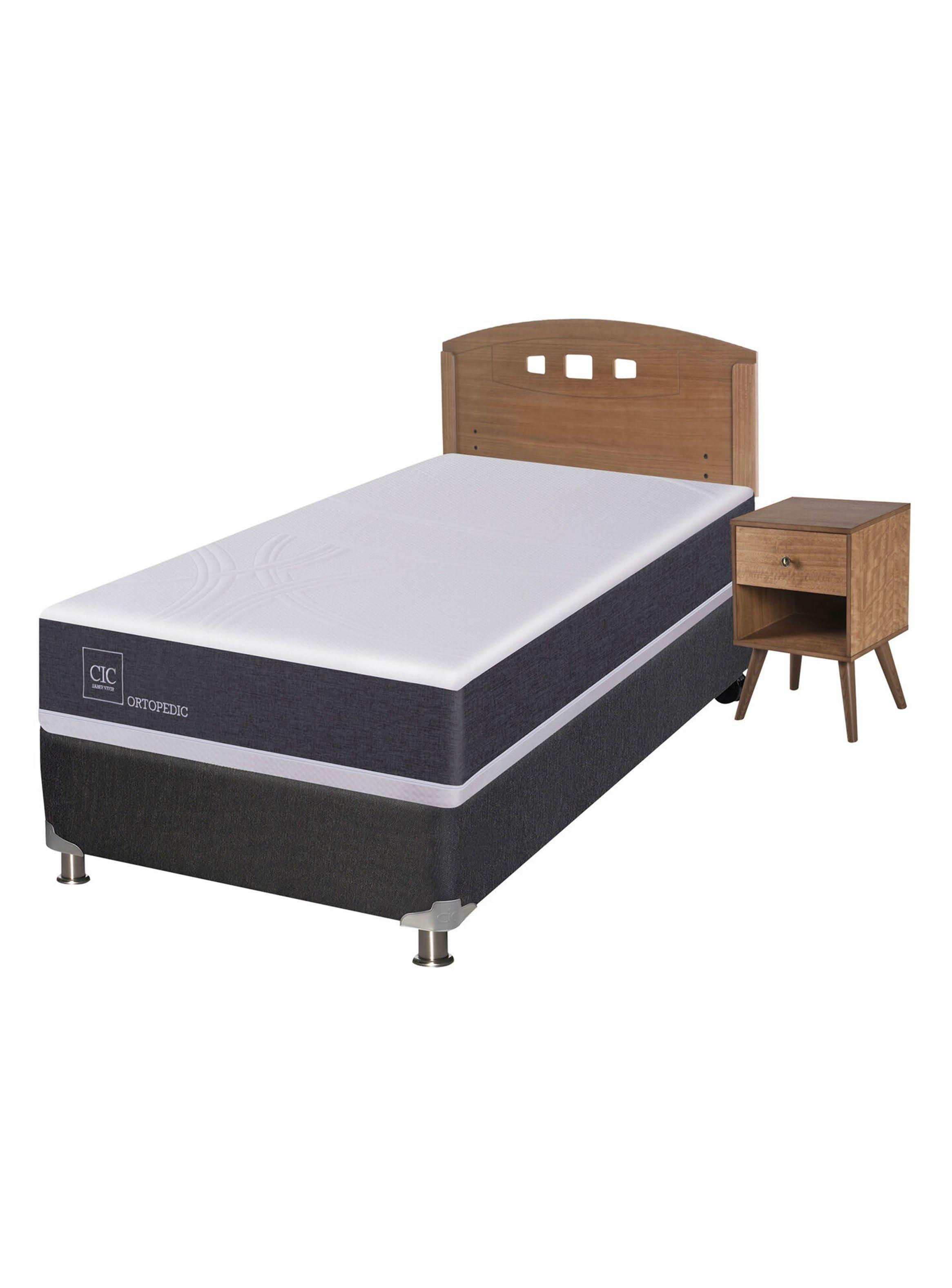 Box Spring New Ortopedic B5 Black 1 Plaza + Set New Gales Sin Textil-0