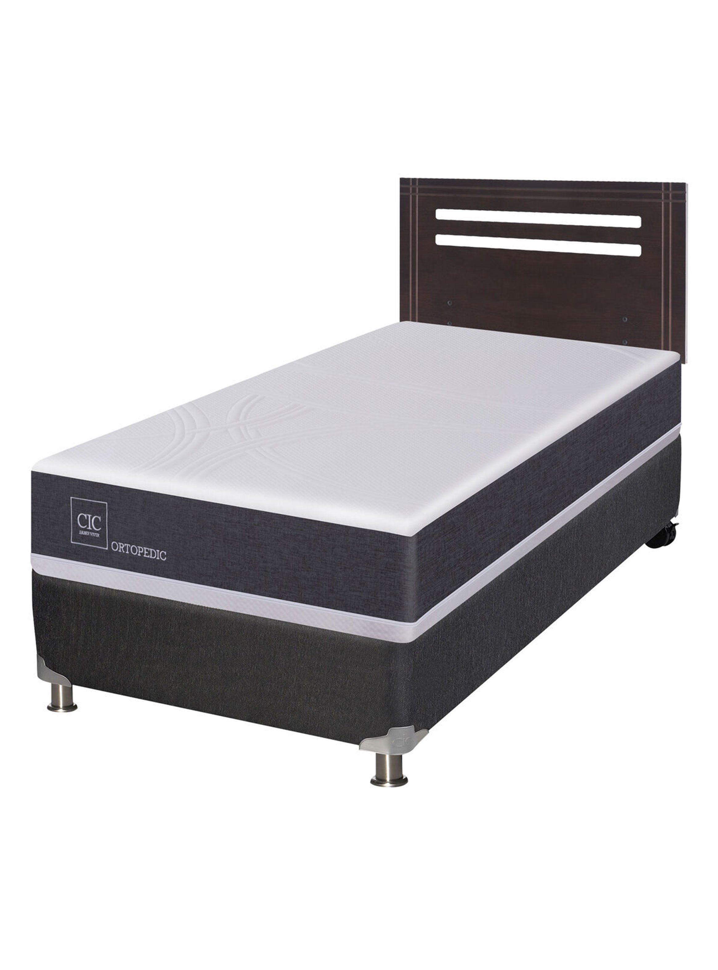 Box Spring New Ortopedic B5 Black 1 Plaza + Respaldo New Munich Sin Textil-0