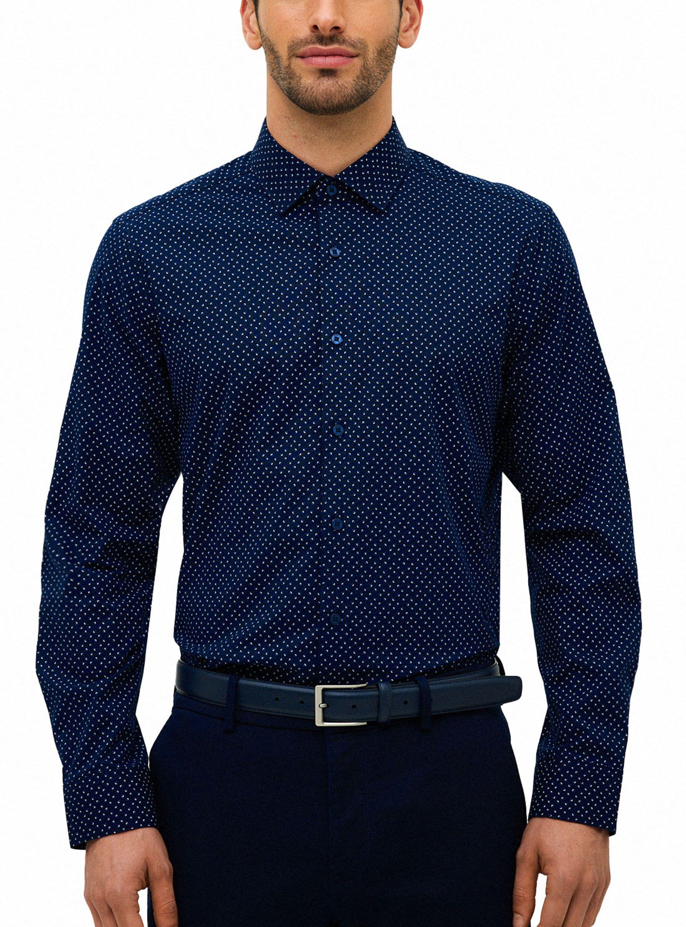 Camisa Formal Estampada Navy-3