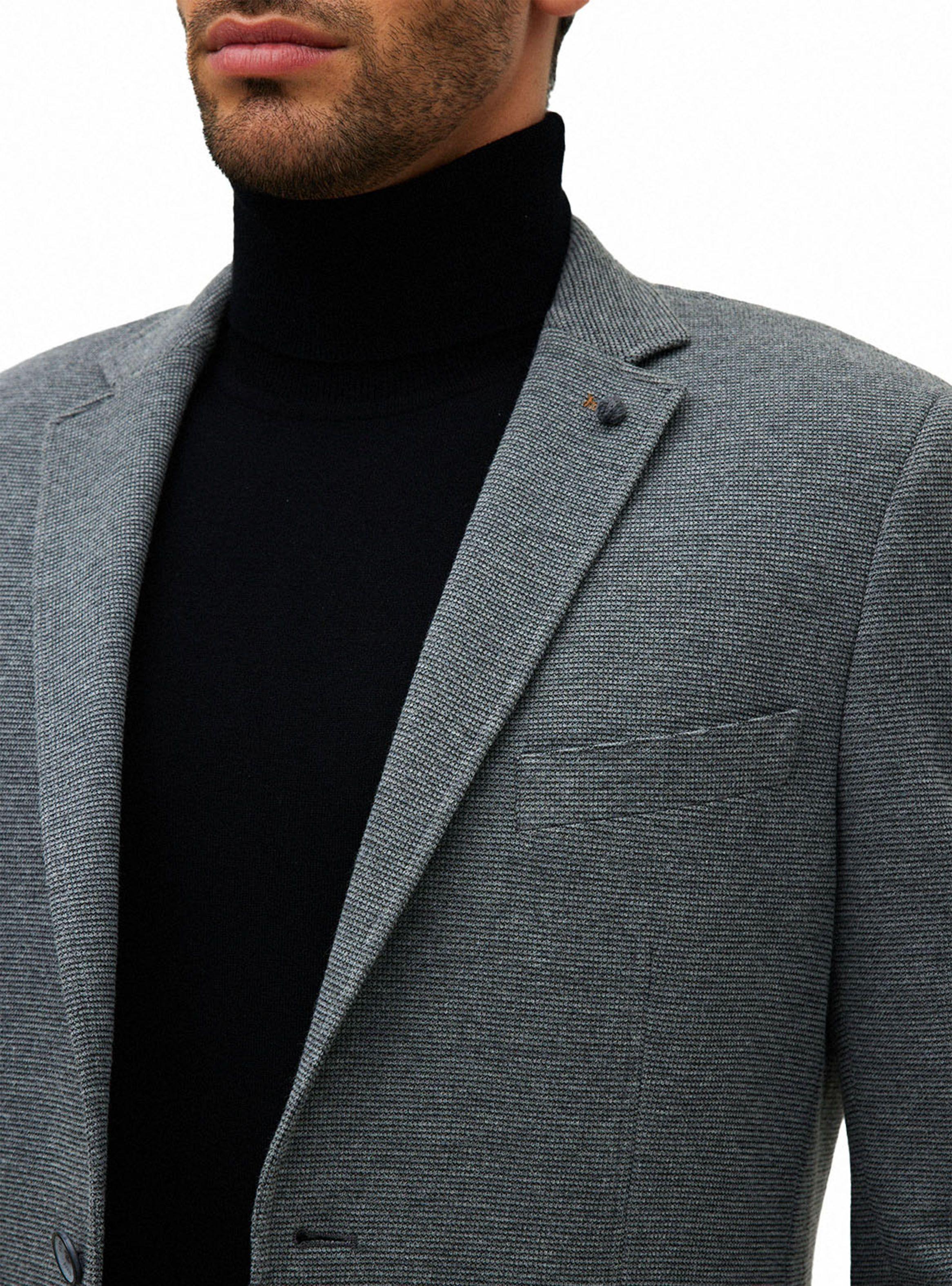 Chaqueta Casual Knit Gris Melange-2