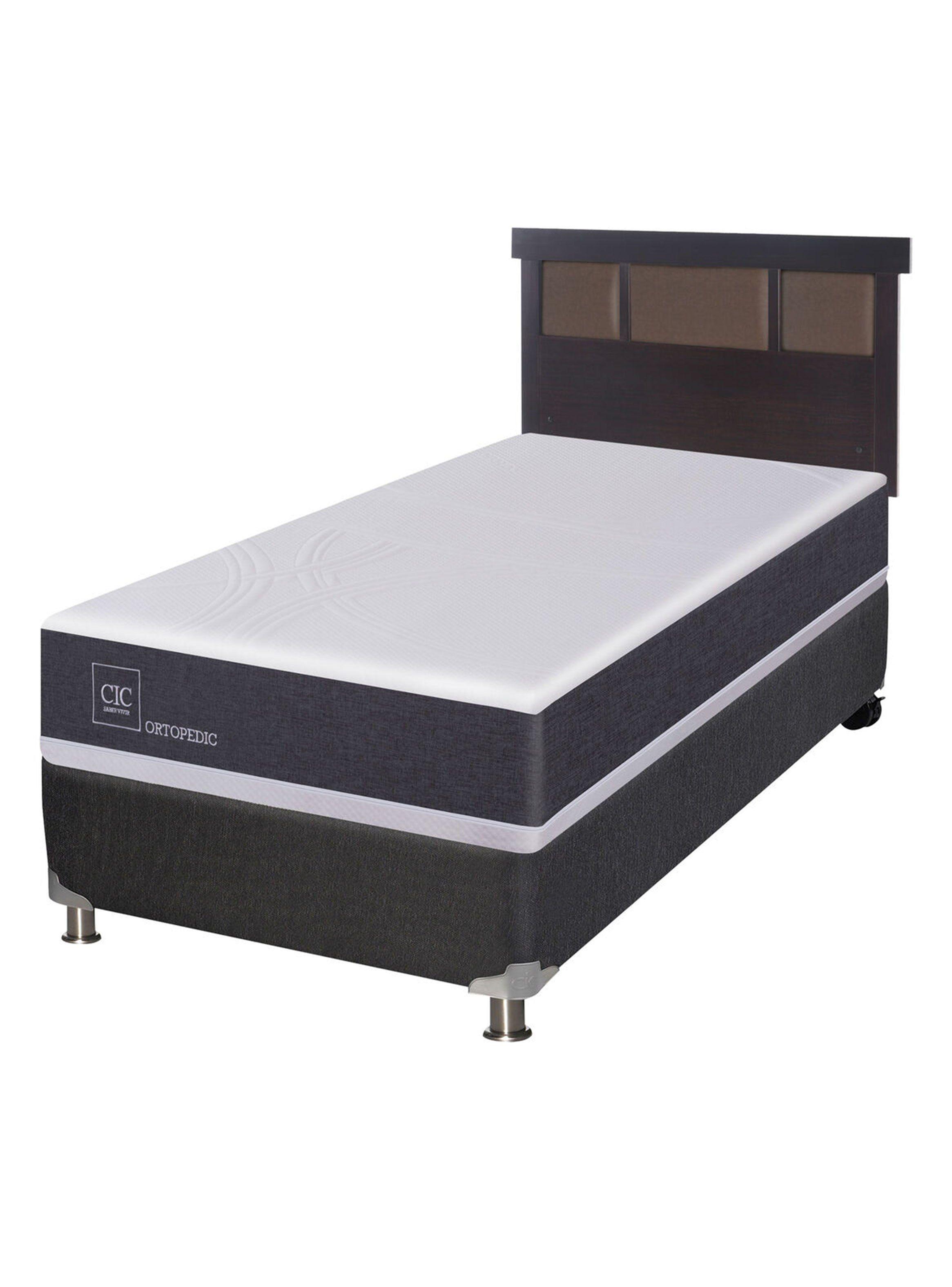 Box Spring New Ortopedic B5 Black 1 Plaza + Respaldo New Dublin Chocolate Sin Textil-0