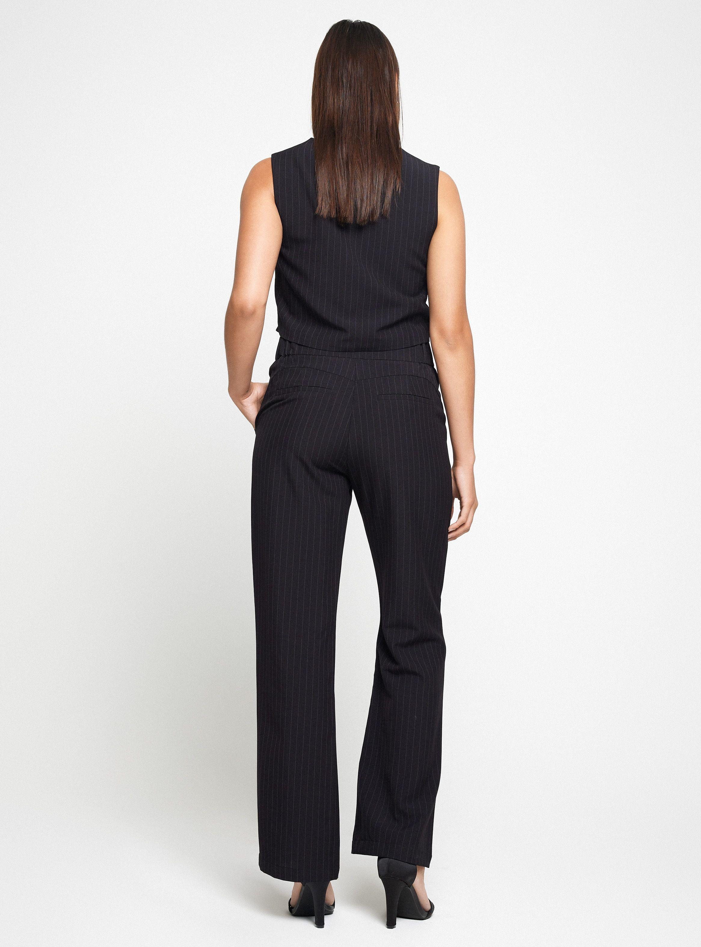 Pantalón de Vestir Rayado Cintura Elástica Calce Modelador-5