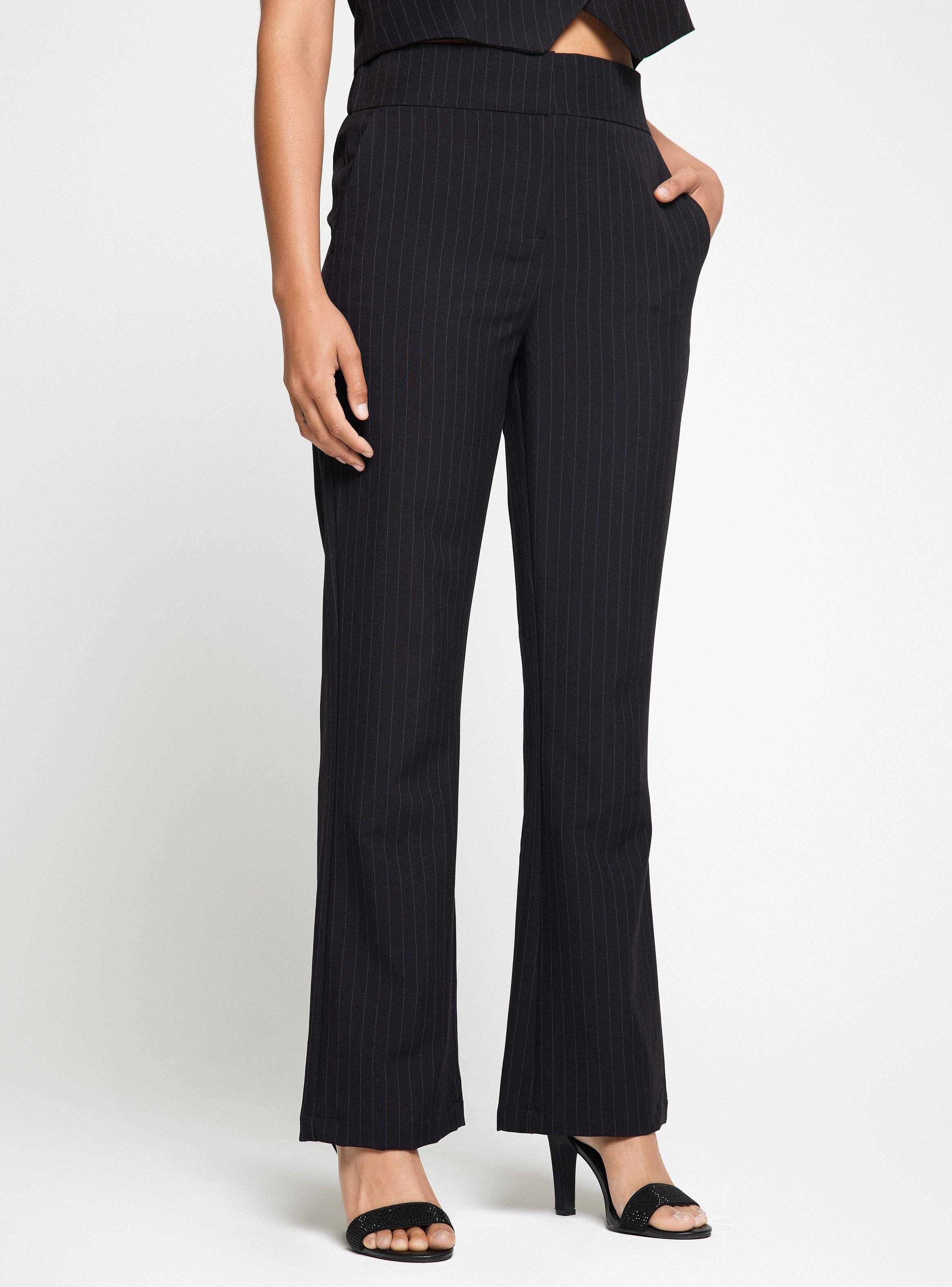 Pantalón de Vestir Rayado Cintura Elástica Calce Modelador-0