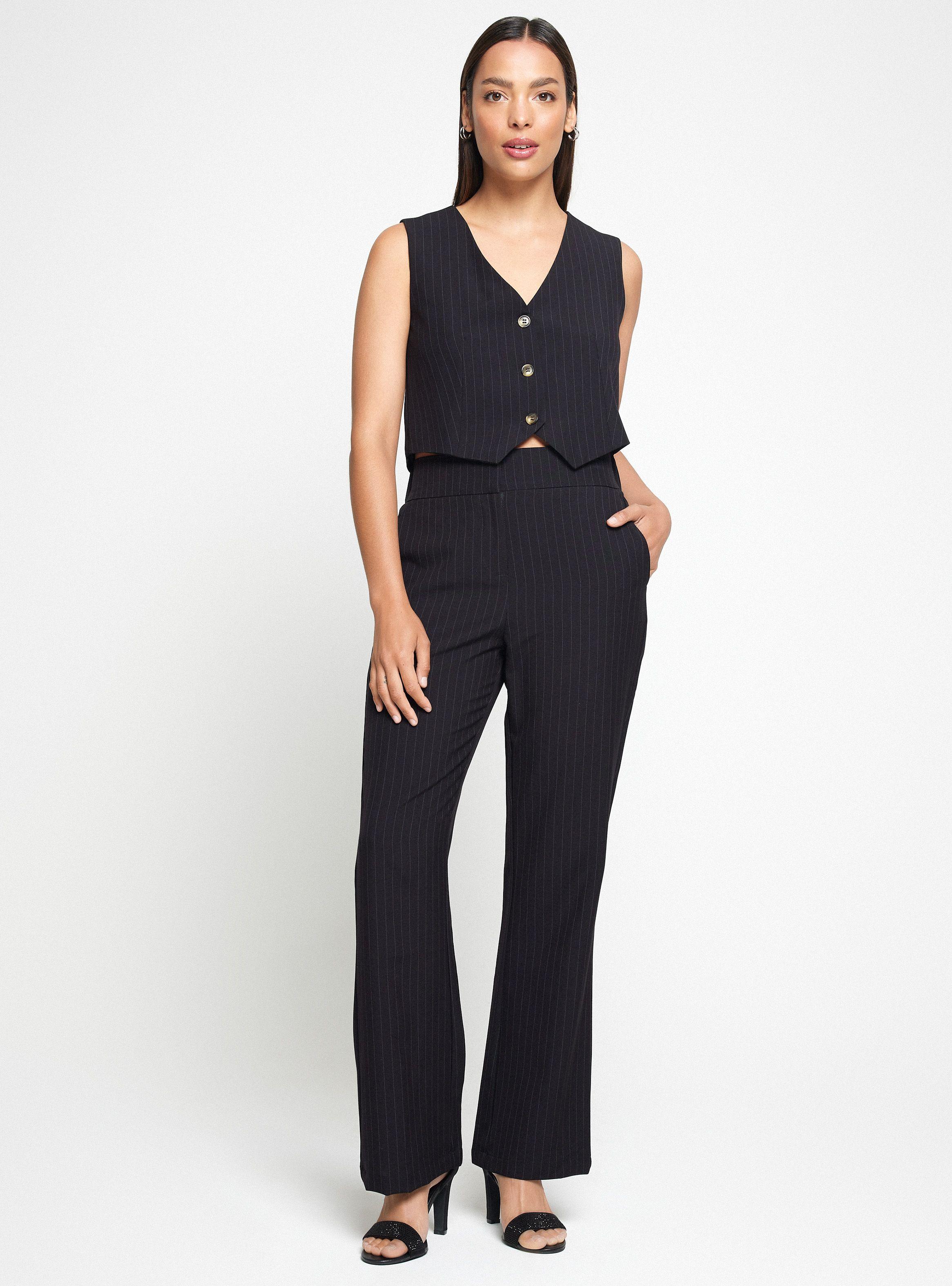 Pantalón de Vestir Rayado Cintura Elástica Calce Modelador-4