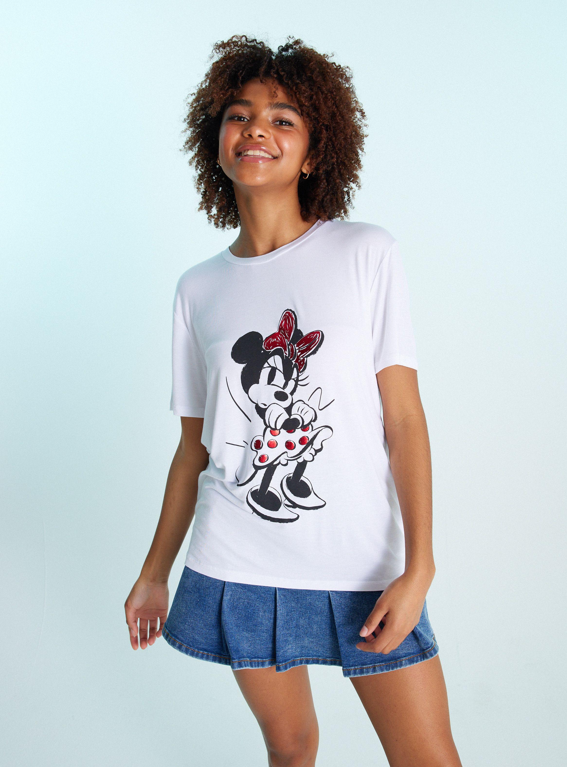 Polera Manga Corta Lincencia Disney Minnie Metalizada-0