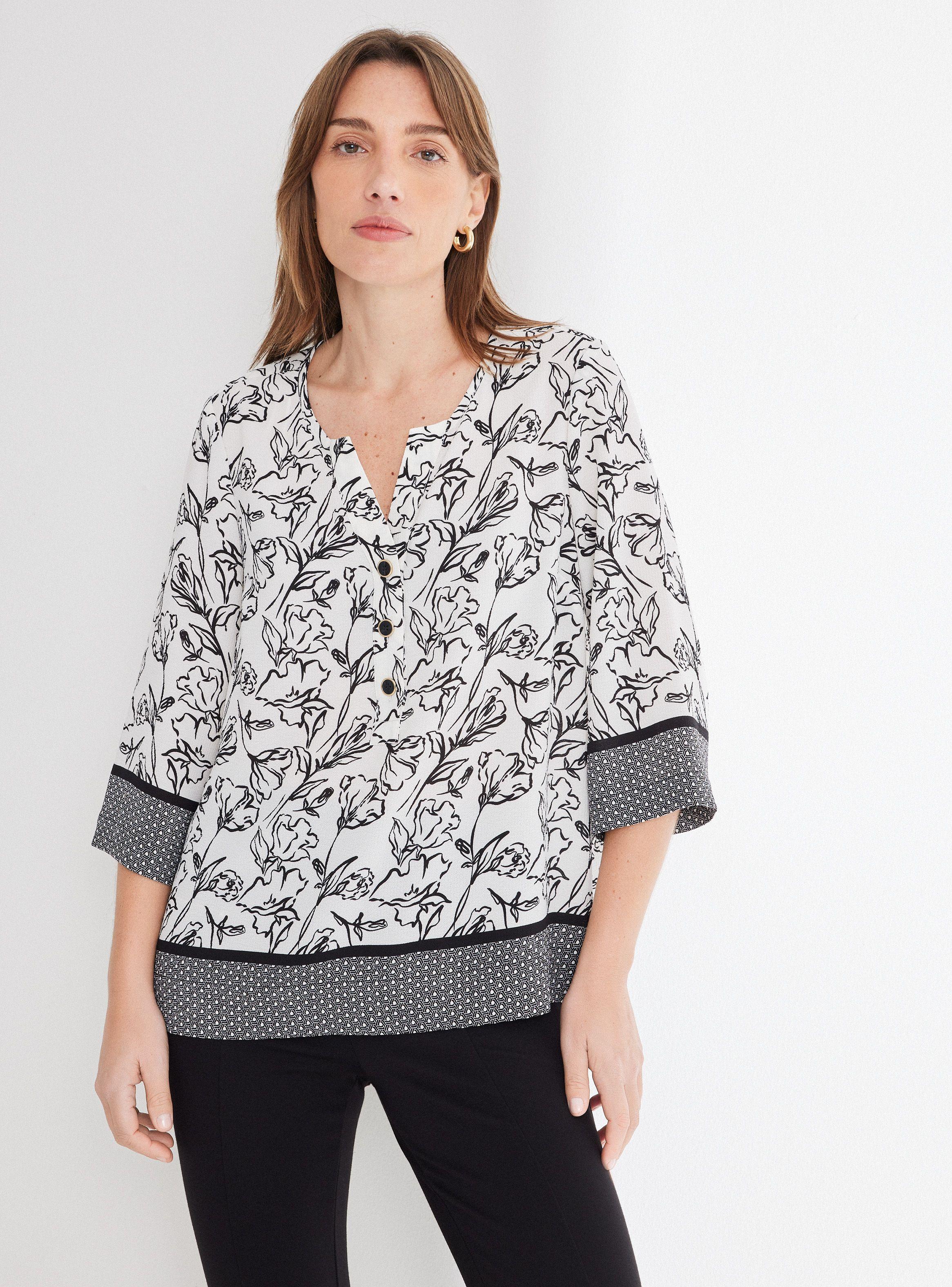 Blusa Estampada  Manga Tres Cuarto-0