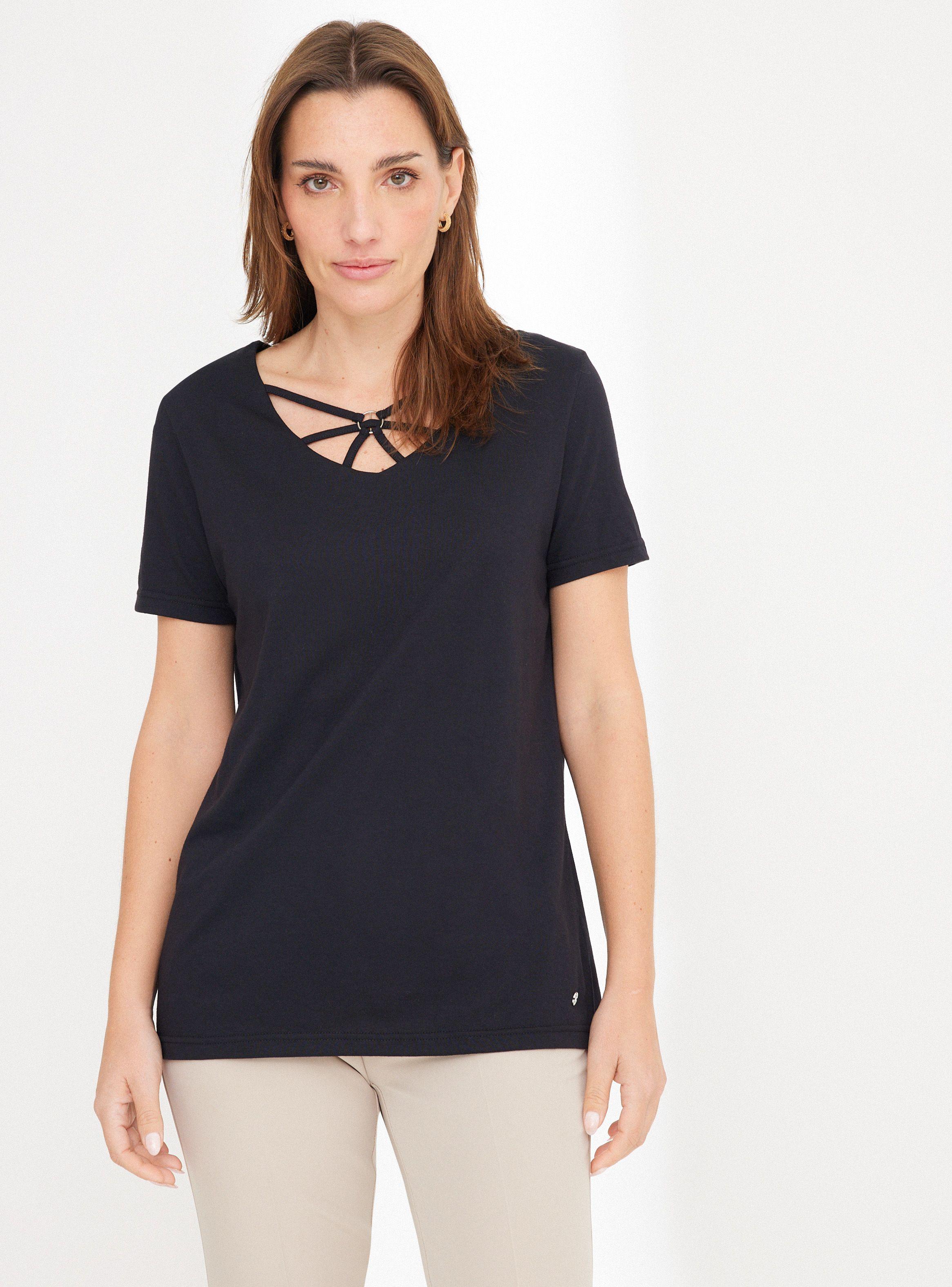 Polera con Accesorio Metálicos y Tiras en Escote-0