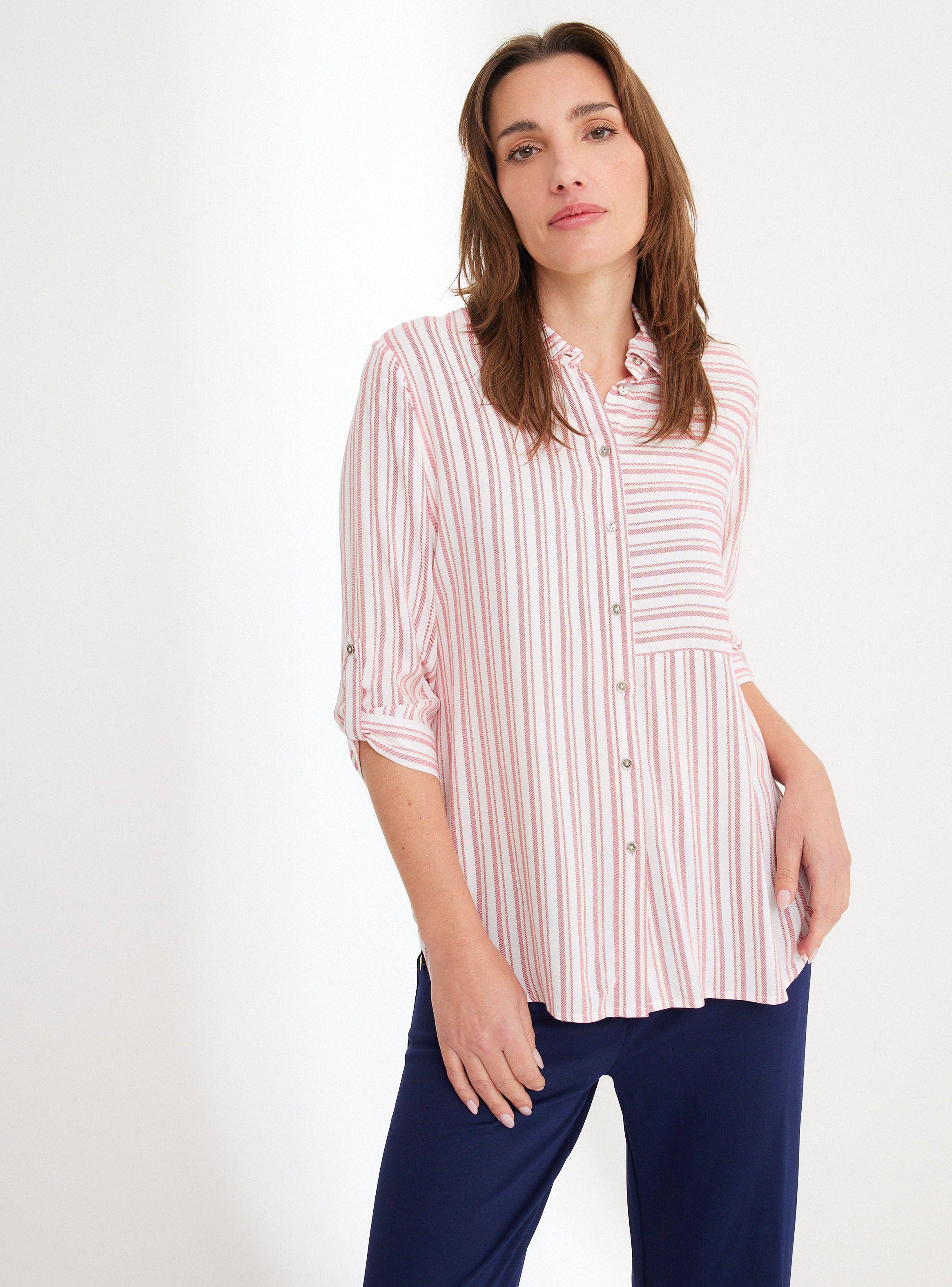 Blusa Rayada Manga Tres Cuartos-0
