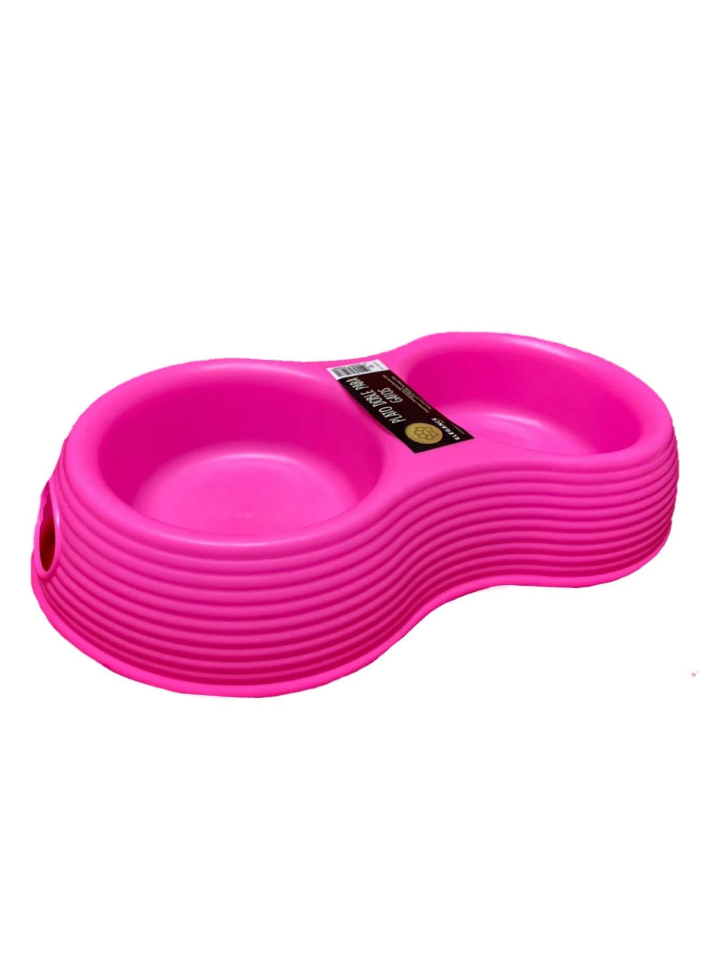 Plato Elegance Pet Doble Mascota Rosa Elegante Pet-0