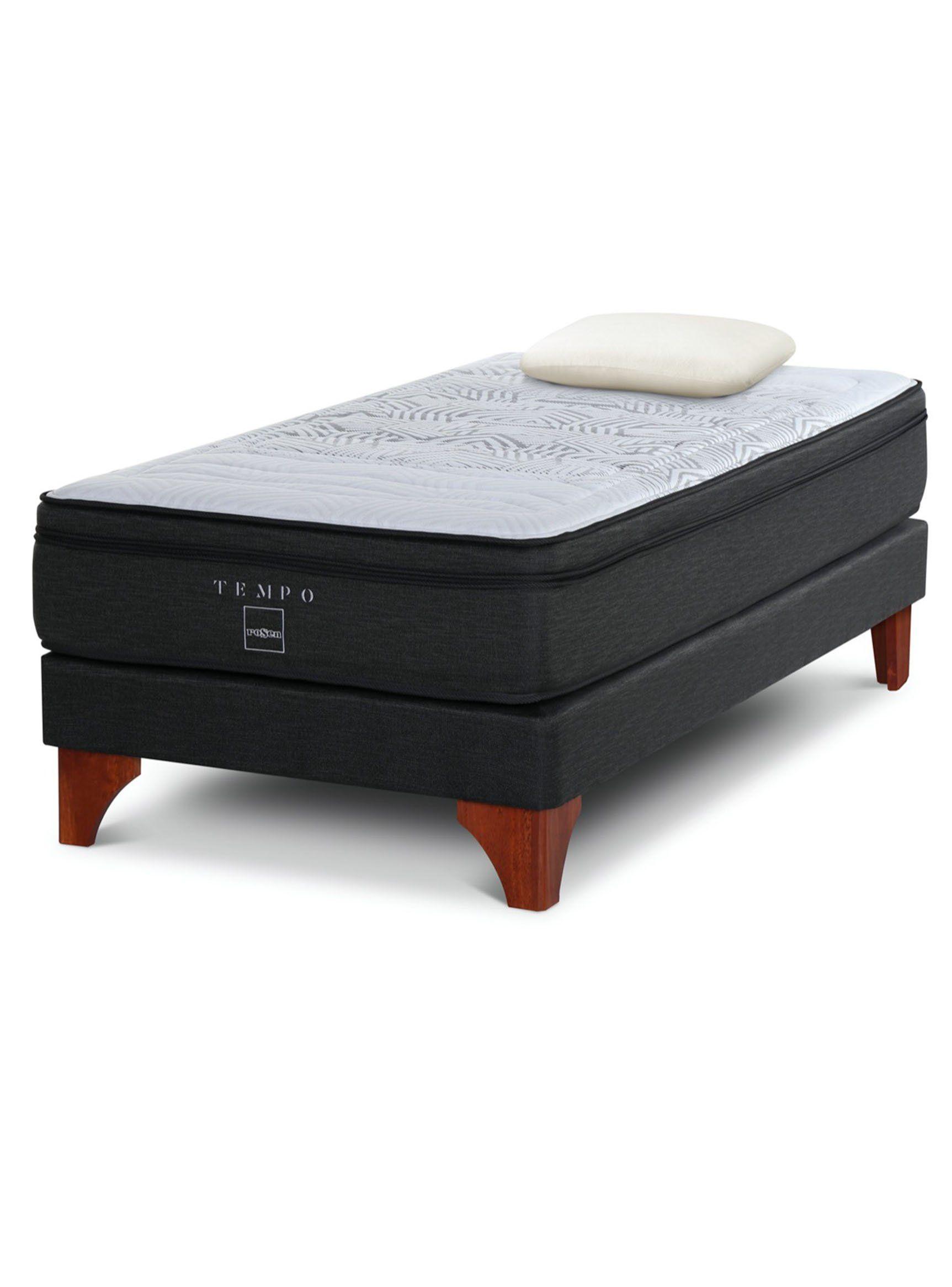 Box Spring Tempo 1.5 Plazas Base Normal + Almohada Memory Max Basic-0