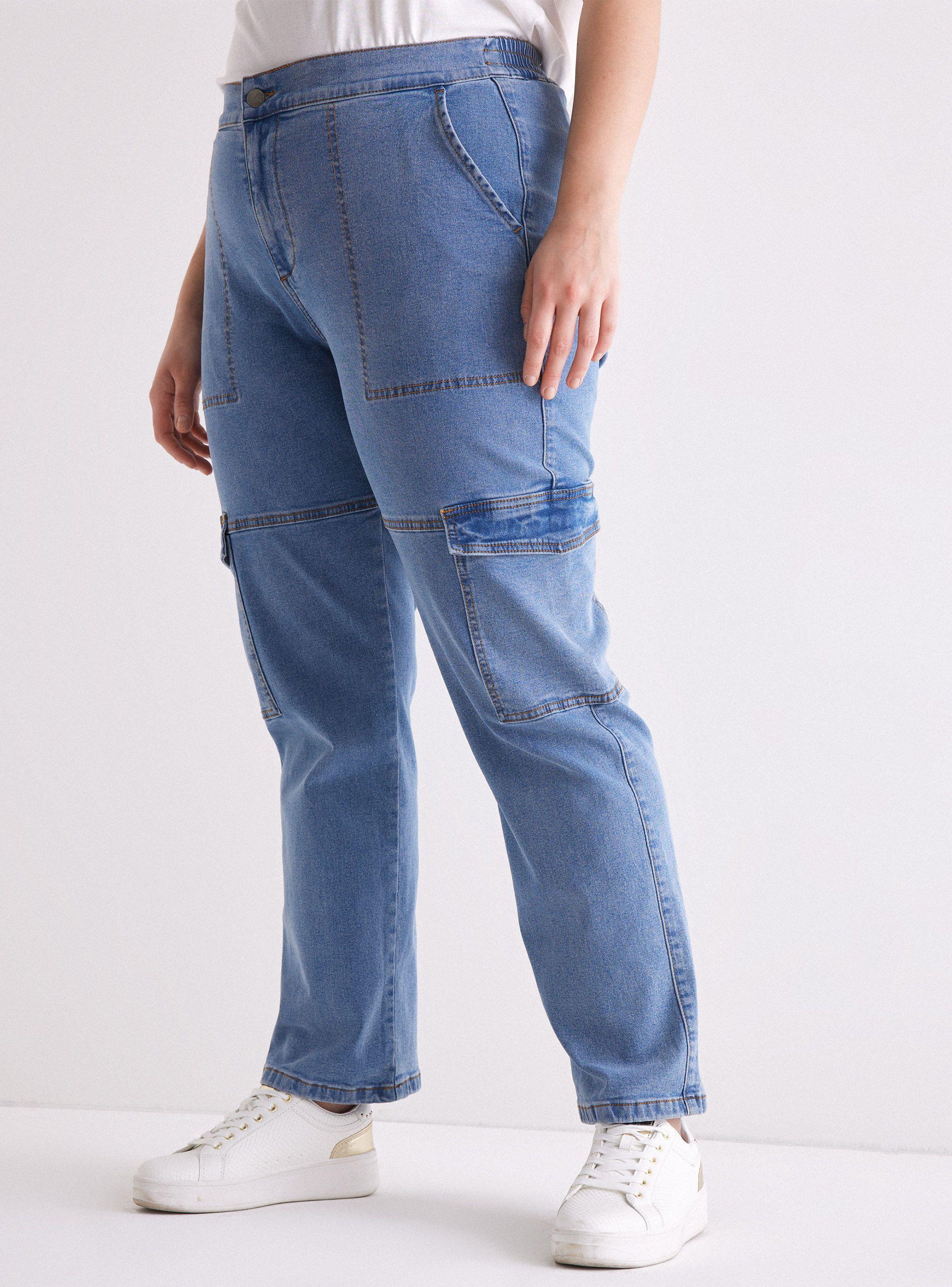 Jeans Bolsillos Cargo Pretina-0