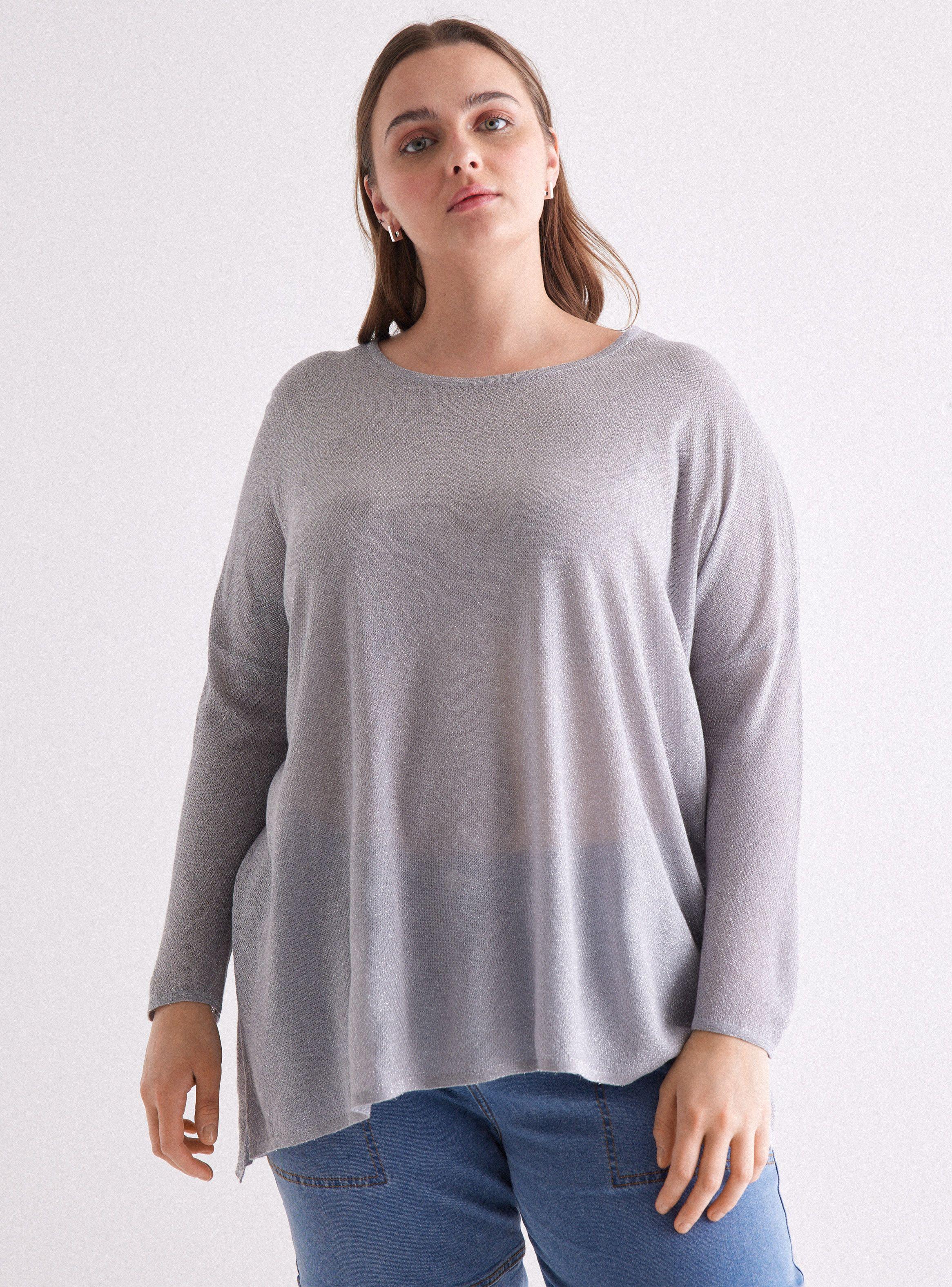 Polera Hilo Metalizado Con Aberturas Laterales-0