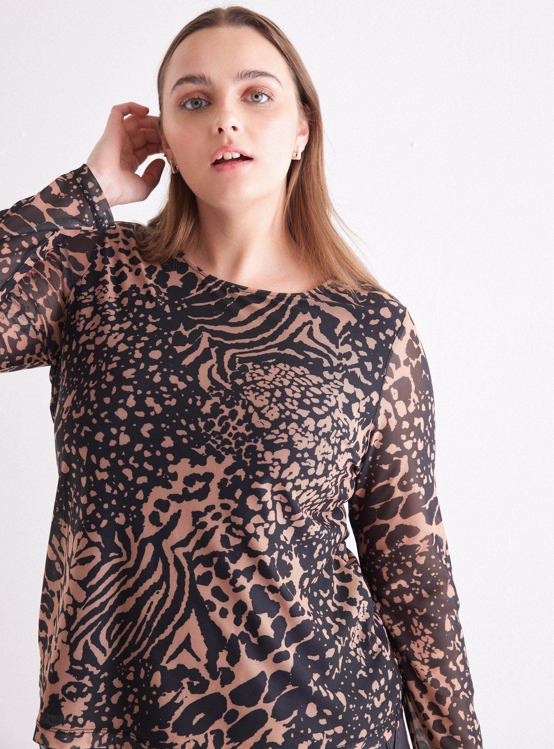 Polera Malla Estampada Elasticada-2