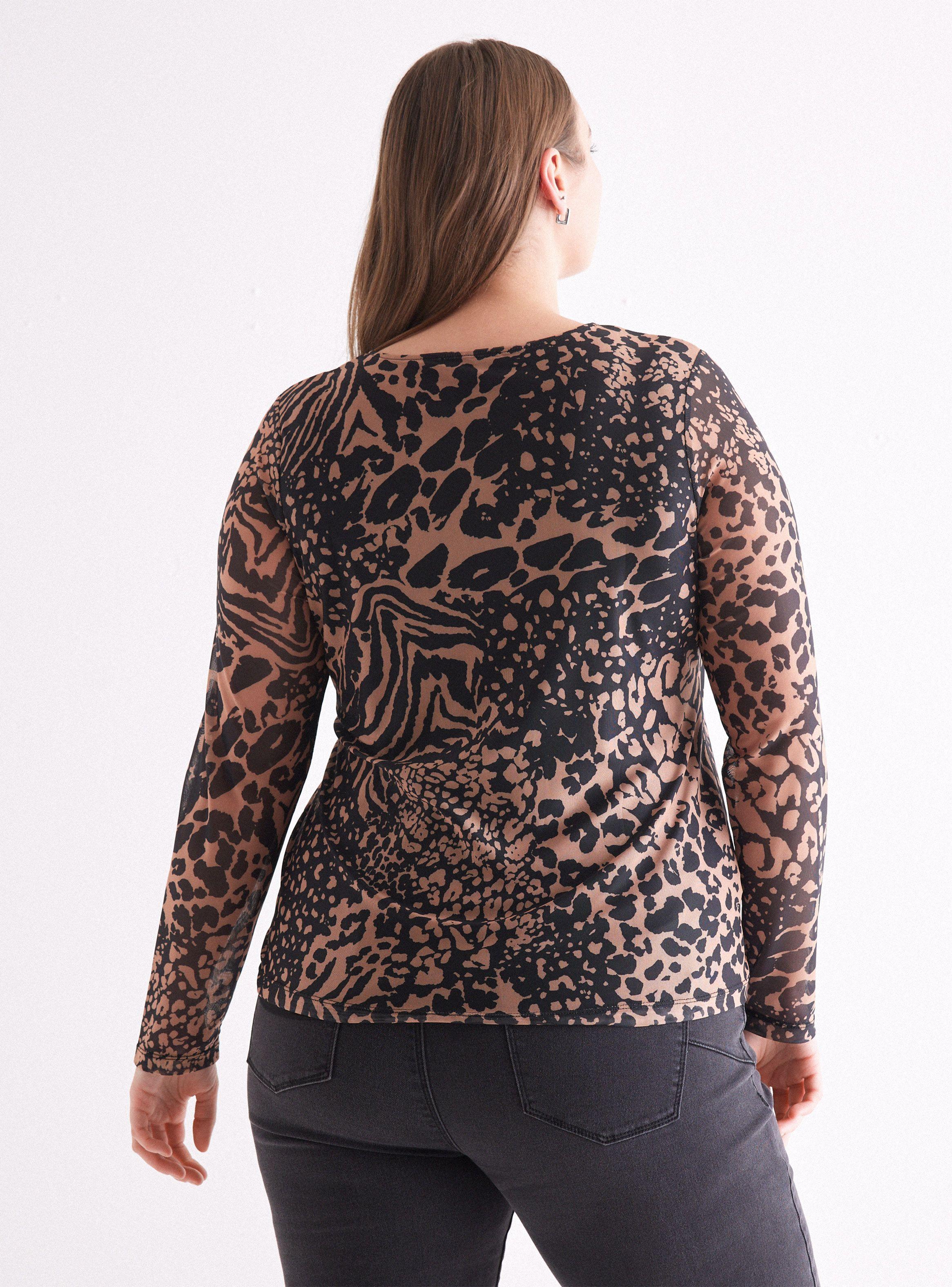 Polera Malla Estampada Elasticada-1