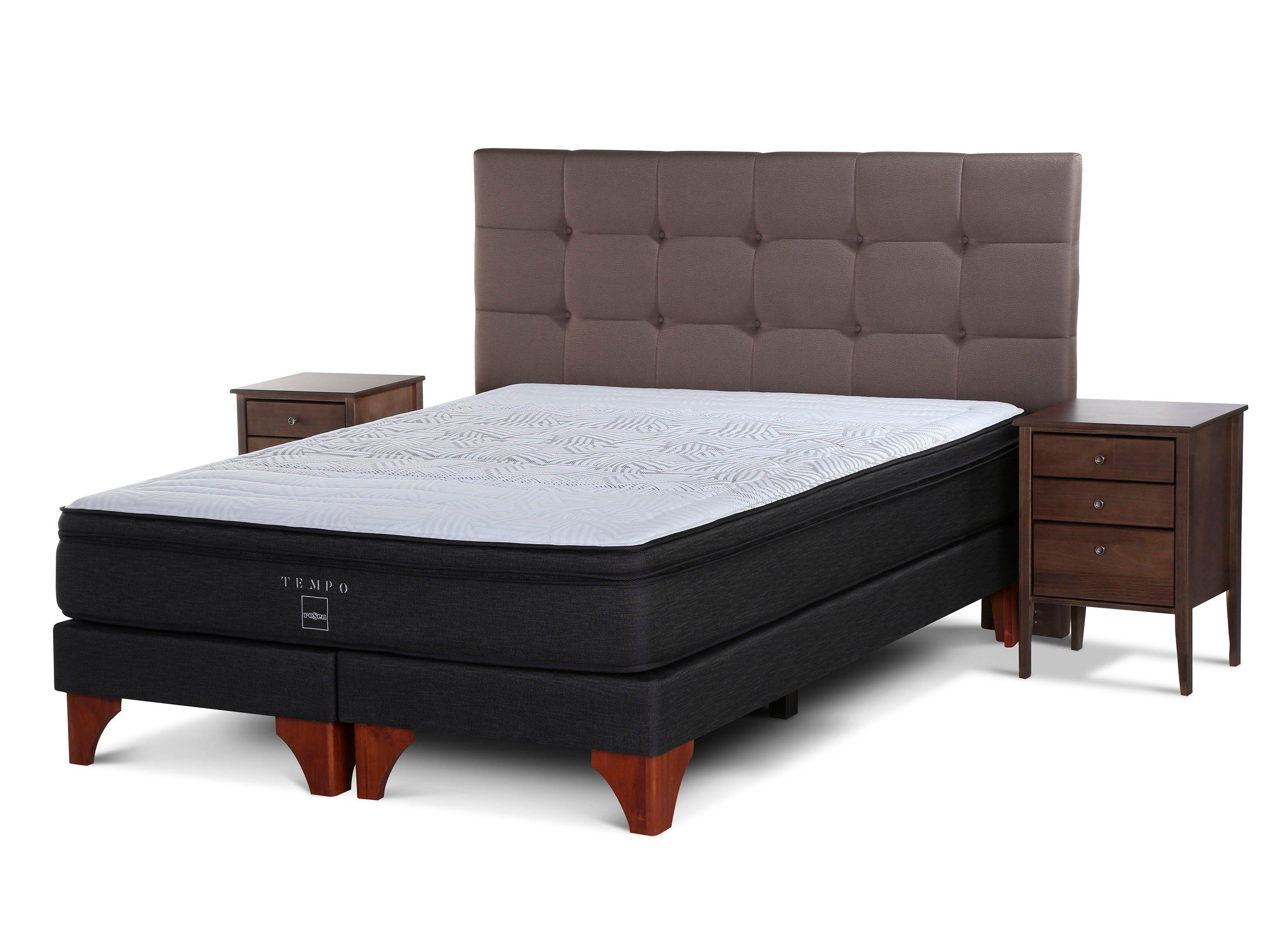 Box Spring Tempo King Base Dividida + Set Muebles Issey-0