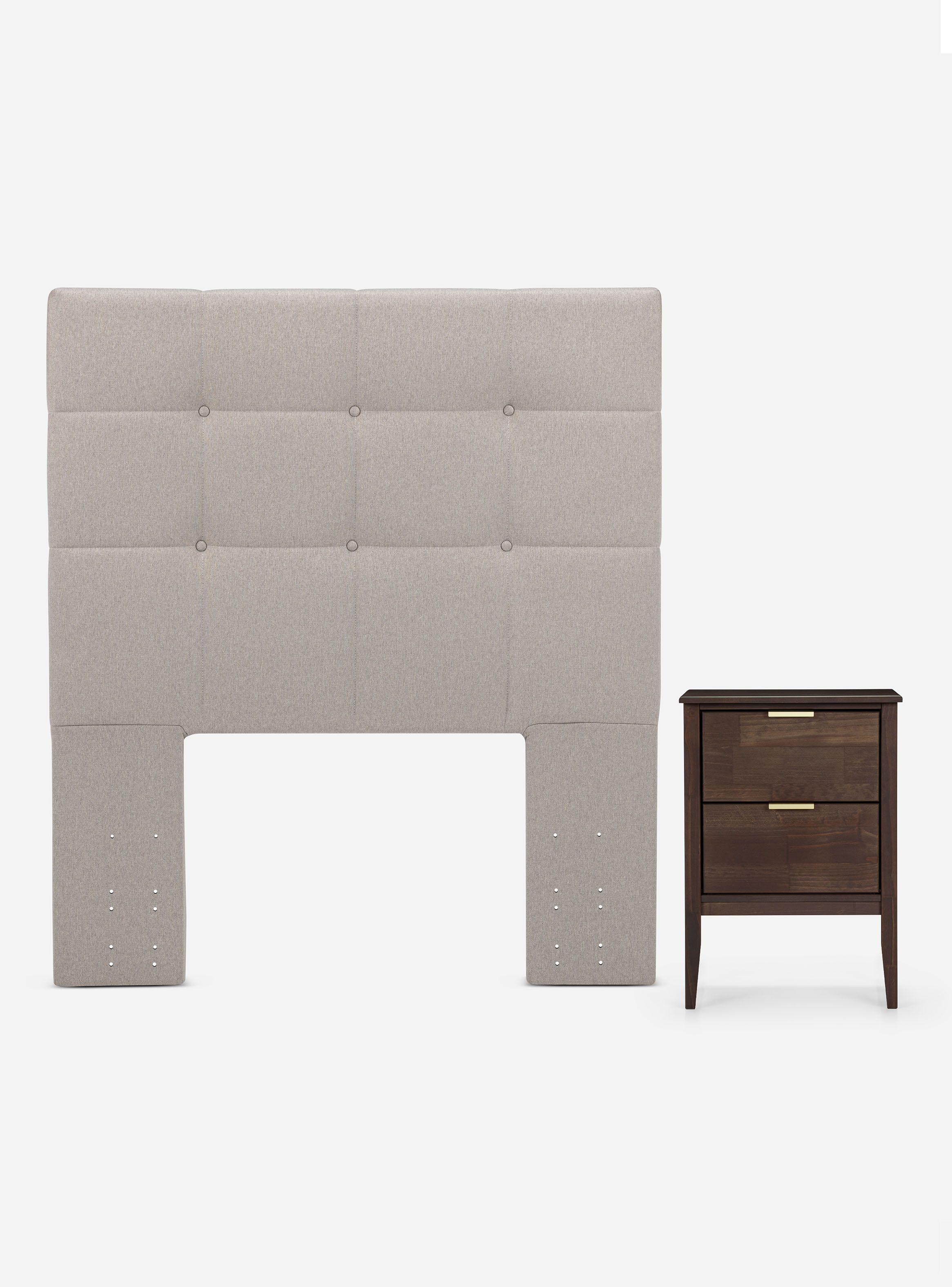Set Muebles Respaldo 1 Plaza + Velador Issey Niebla-2