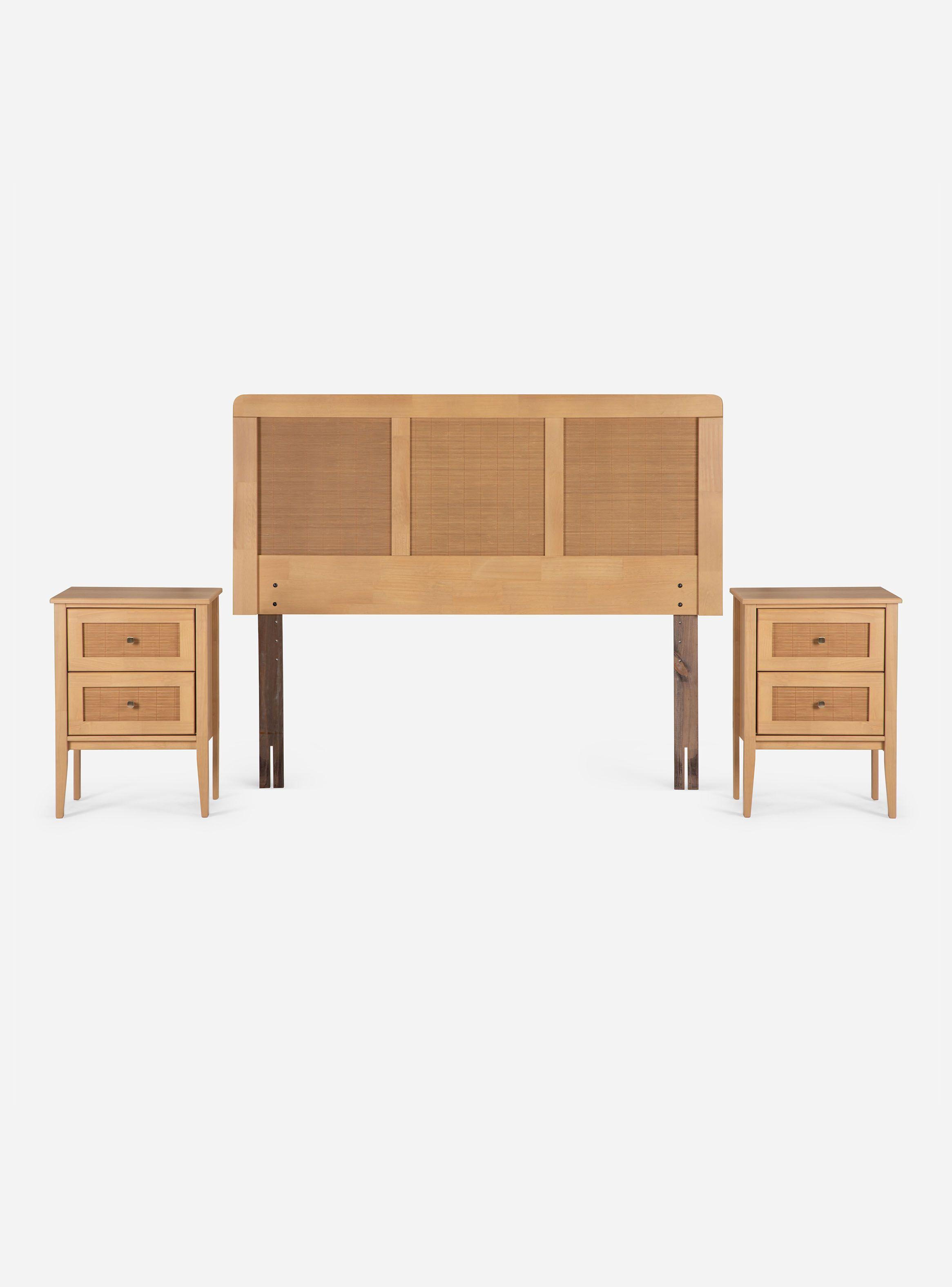 Cama Europea Indie 2 Plazas base Dividida + Set Muebles Charles-2