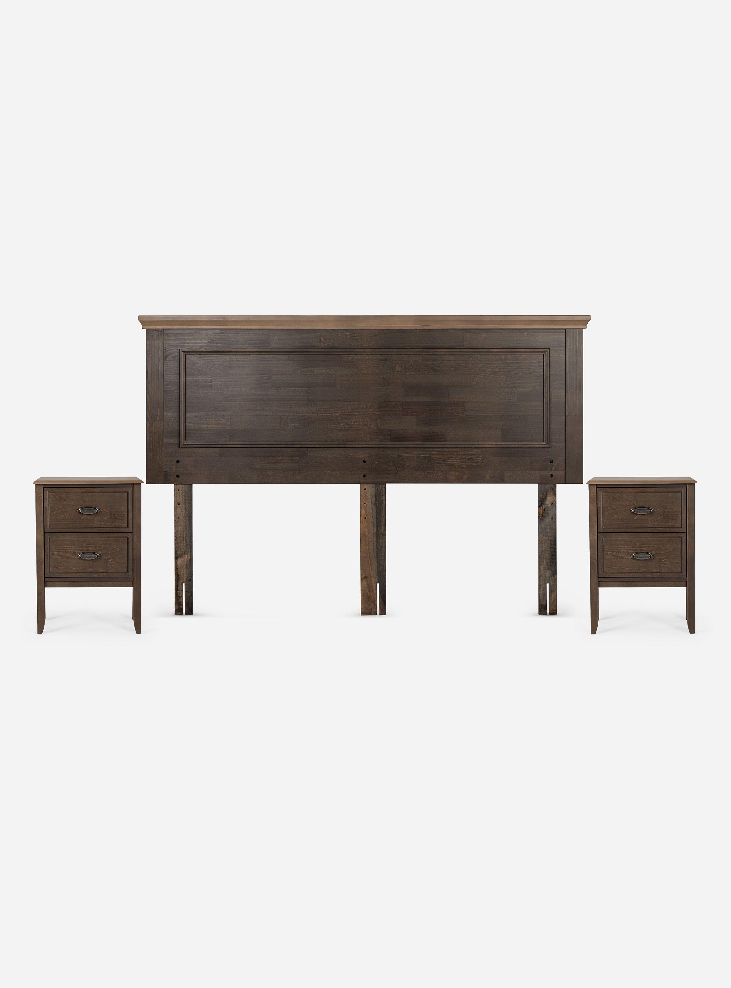 Cama Europea Indie King + Velador + Respaldo Anna-2