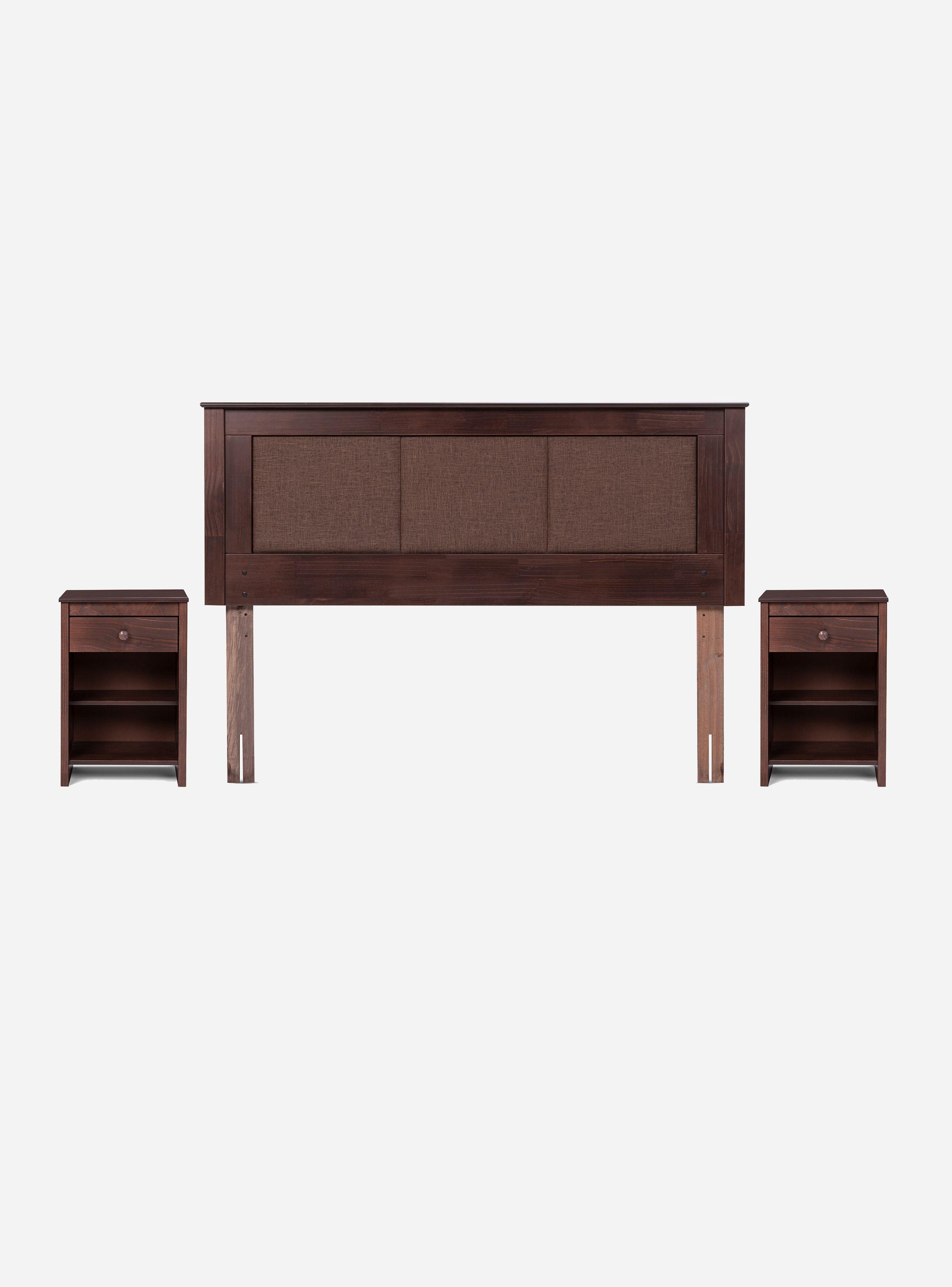 Cama Europea Indie 2 Plazas Base Dividida + Set Muebles Rachel-2