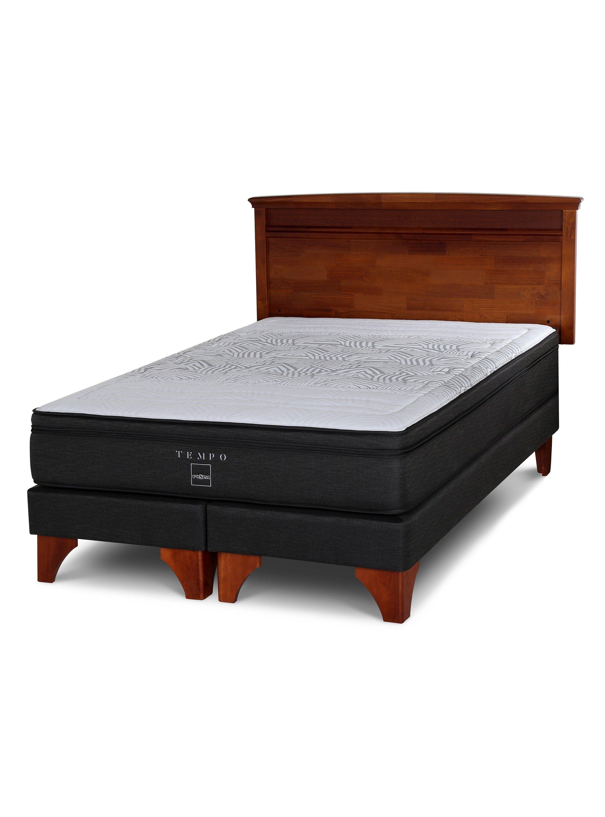 Box Spring Tempo 2 Plazas Long Base Dividida + Respaldo Veneto Café-0