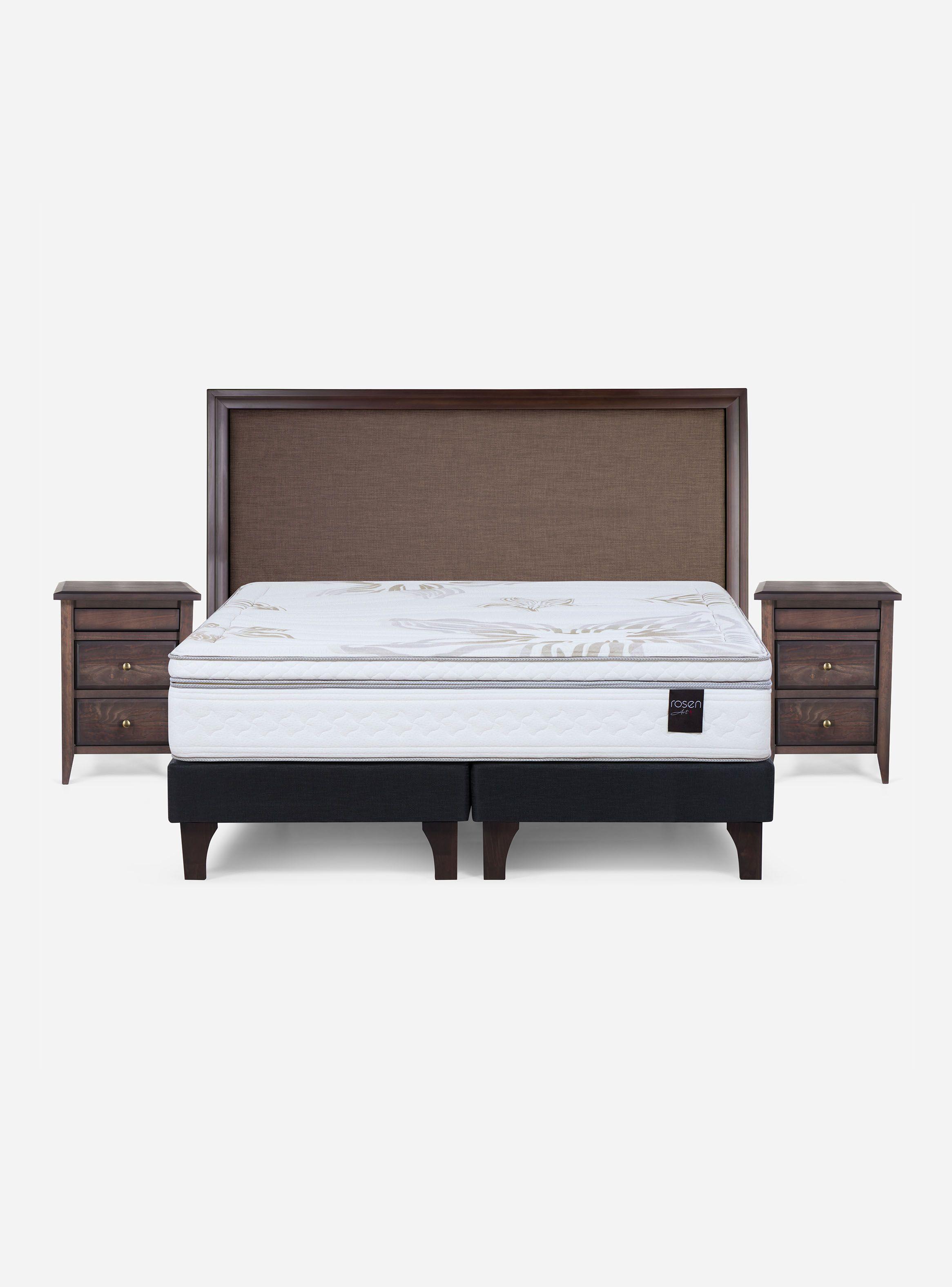 Cama Europea Art 4 King Base Dividida + Set Muebles Nolita Chocolate-1